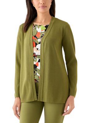 AK Anne Klein Women's Newport Kissing Front Cardigan