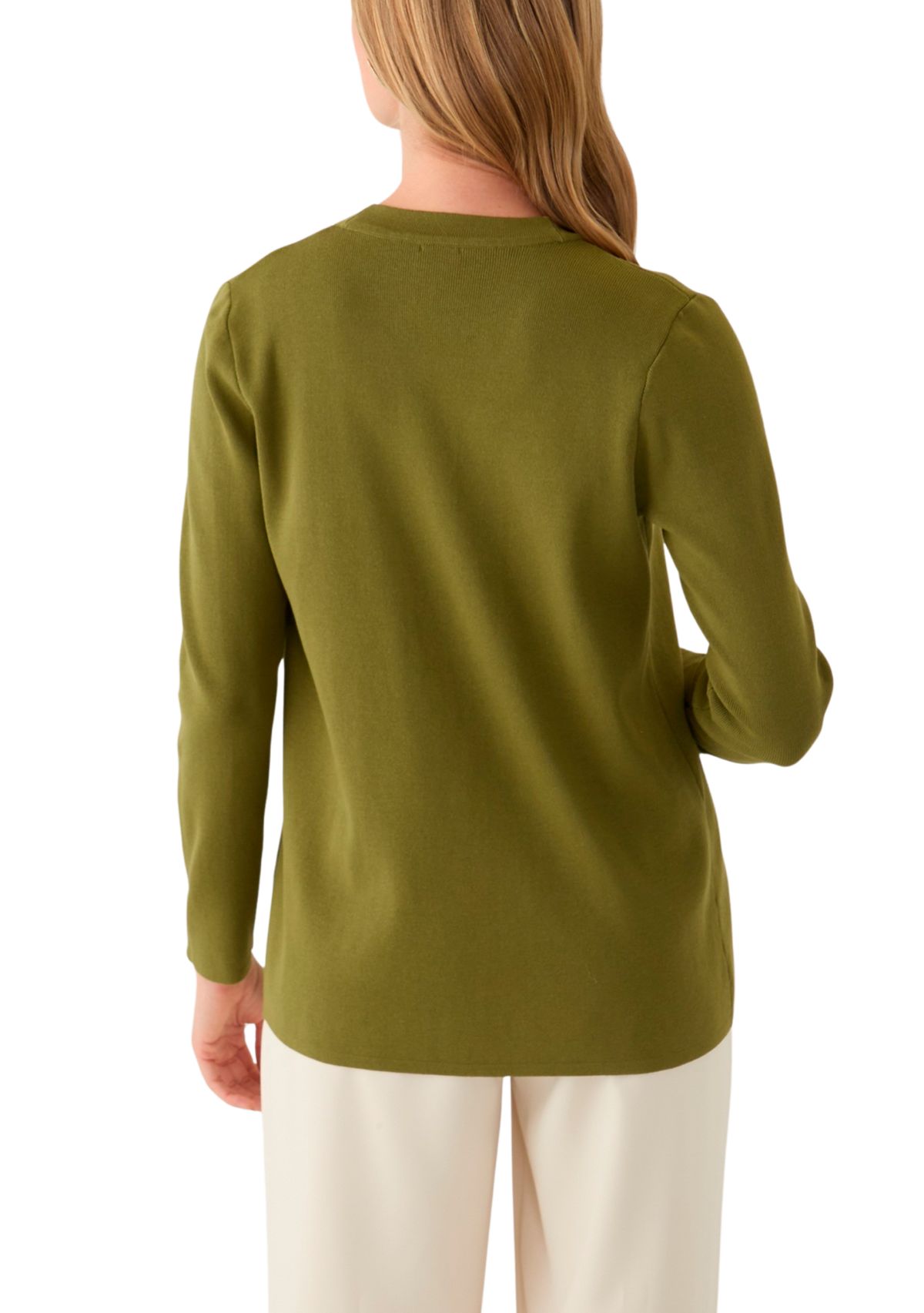 Petite Long Sleeve Open Front Cardigan