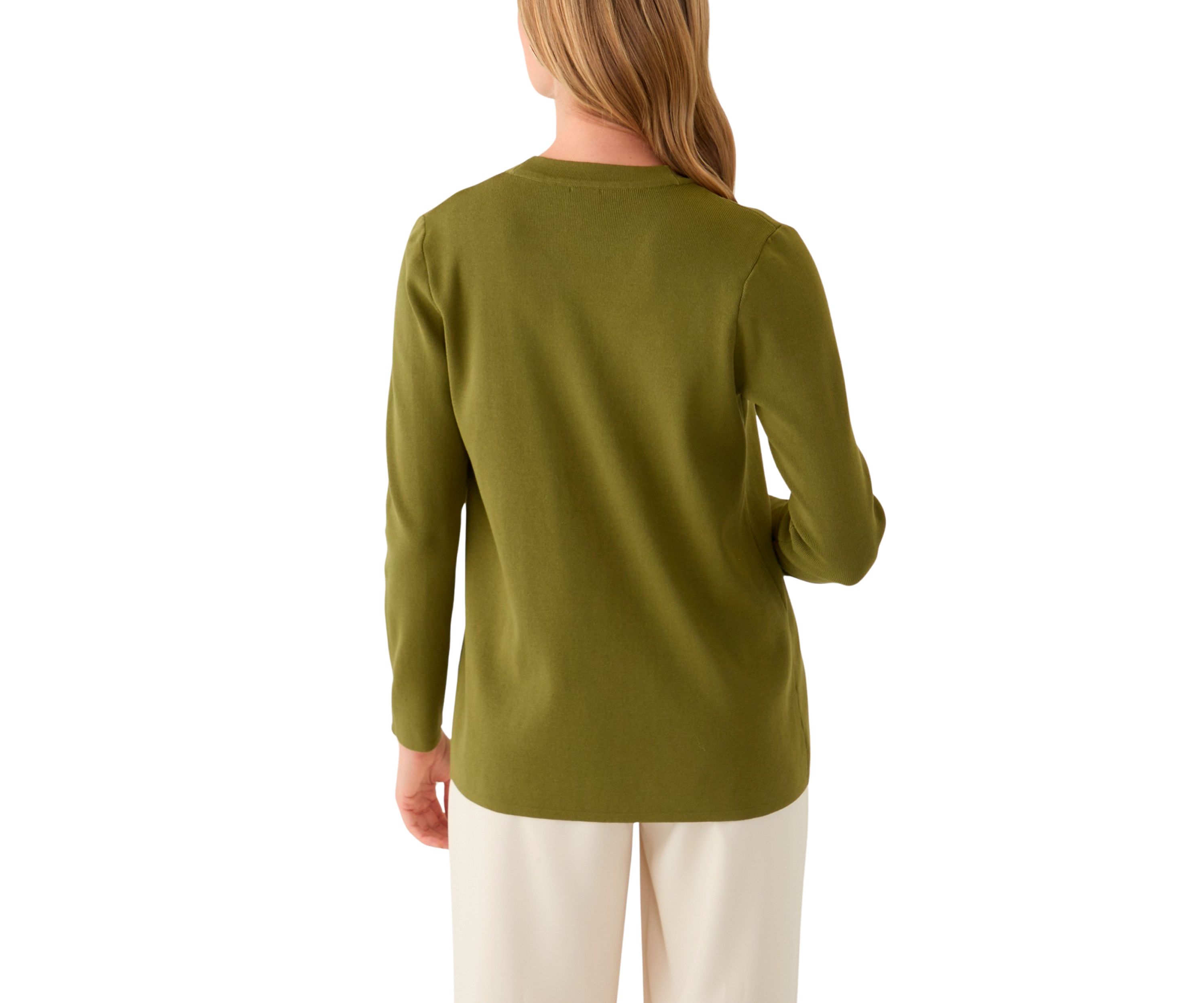 Petite Long Sleeve Open Front Cardigan