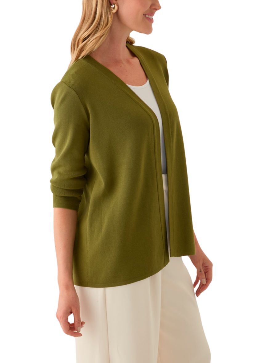 Petite Long Sleeve Open Front Cardigan