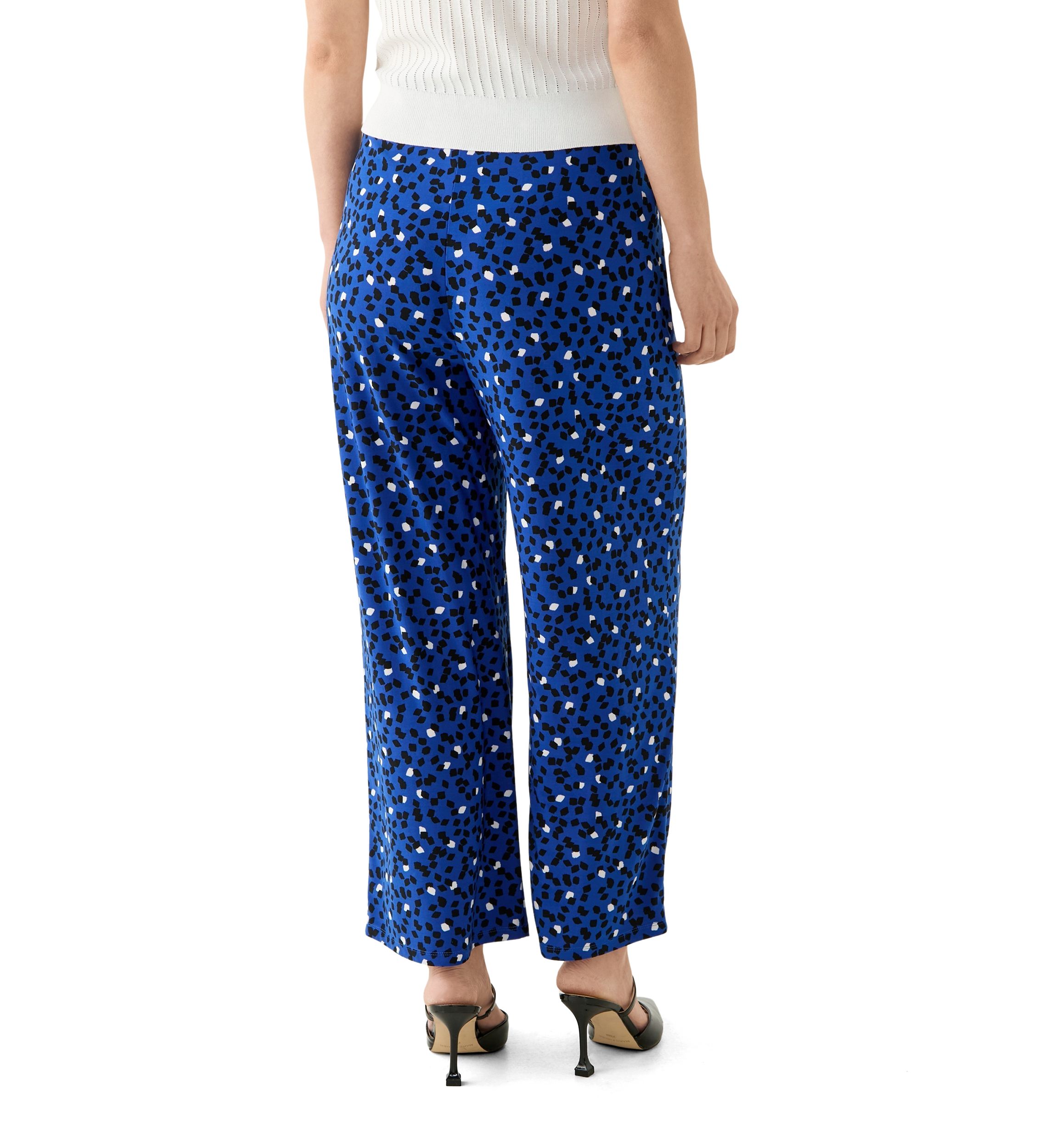 Petite Pull On Wide Leg Printed Pants