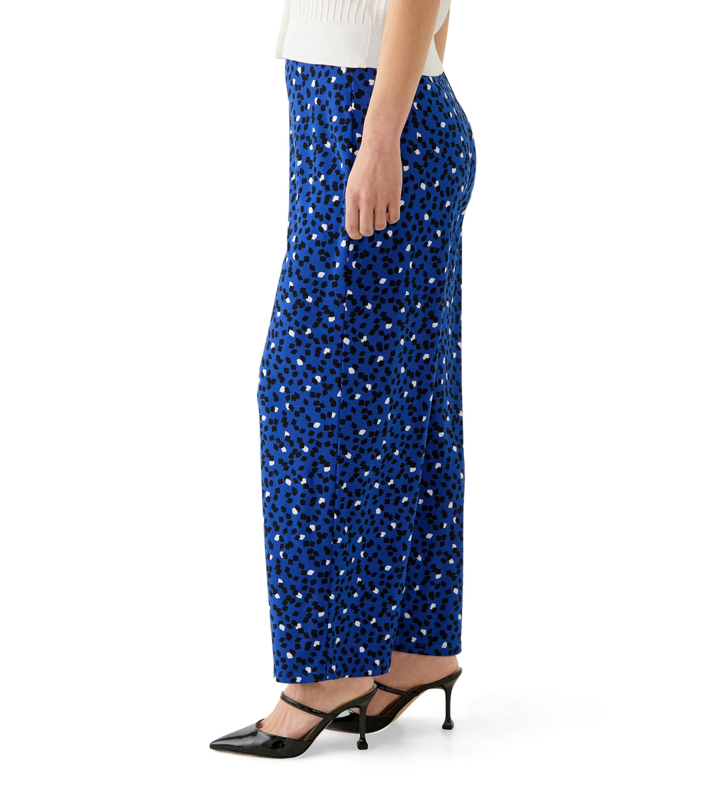 Petite Pull On Wide Leg Printed Pants