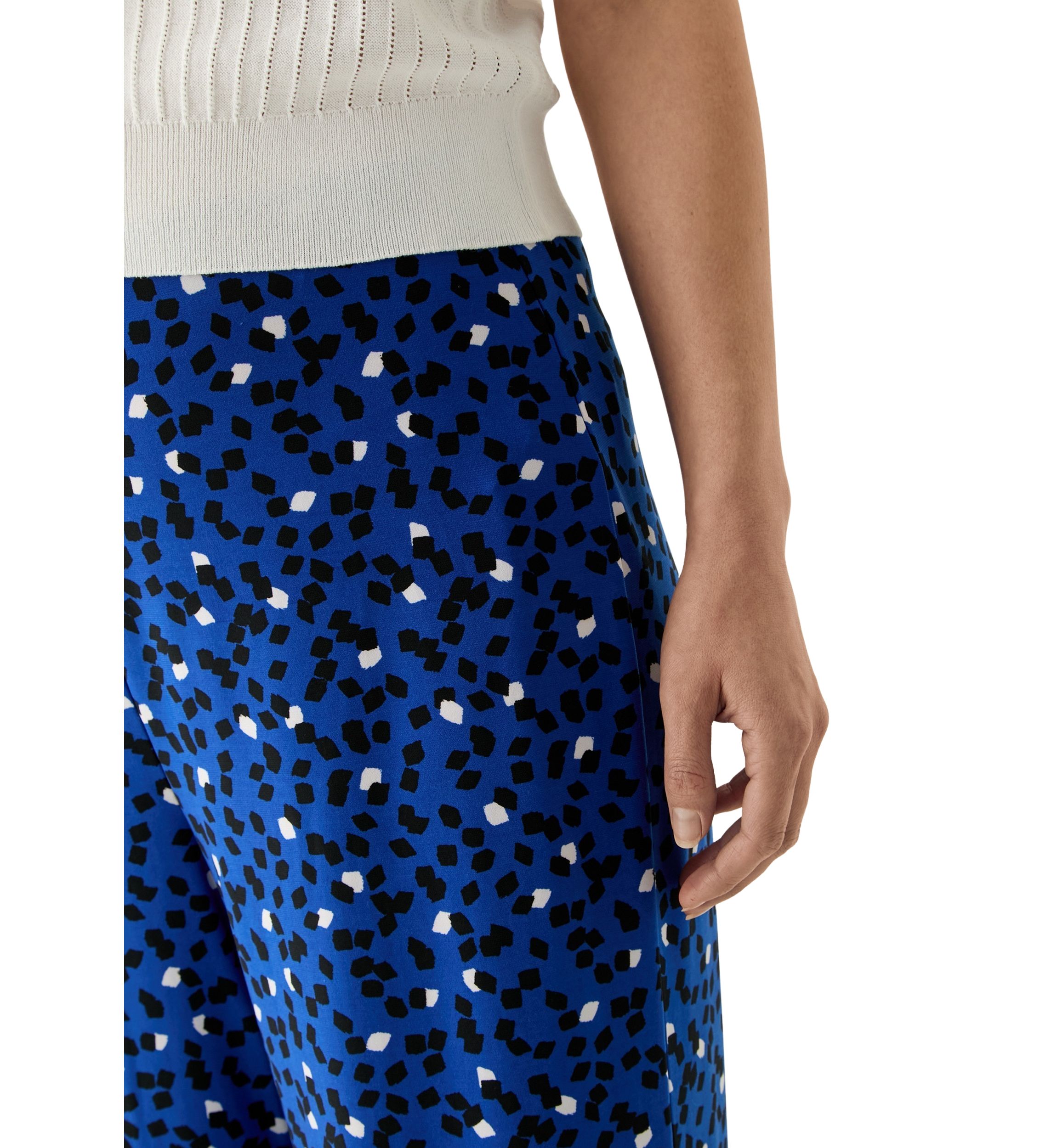 Petite Pull On Wide Leg Printed Pants