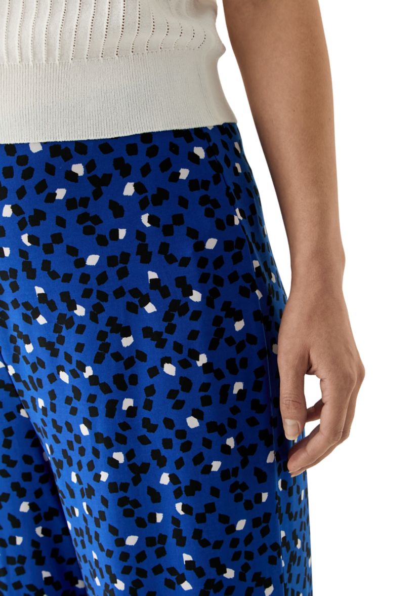 Petite Pull On Wide Leg Printed Pants