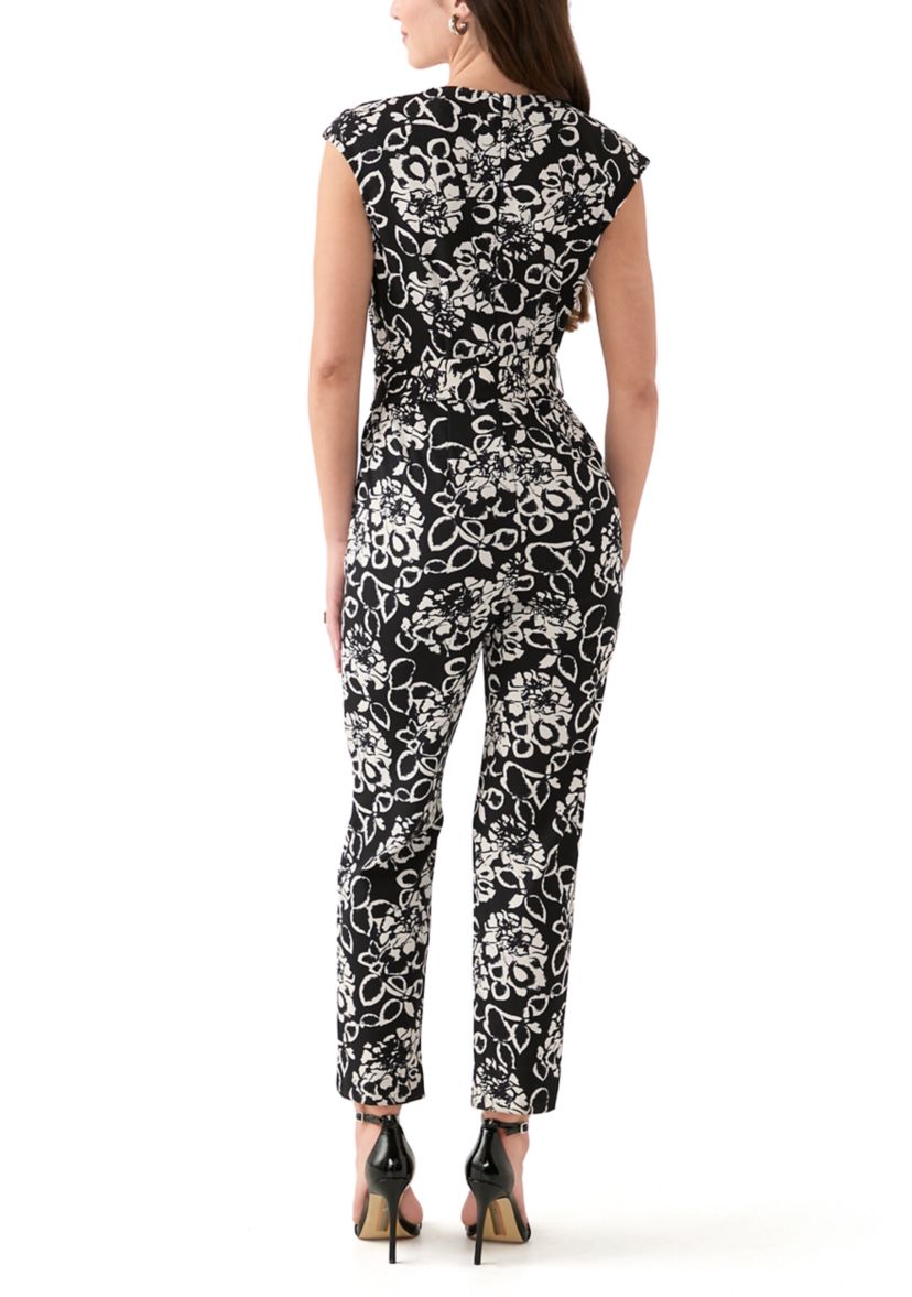 Womens Printed Cap Sleeve Jumpsuit