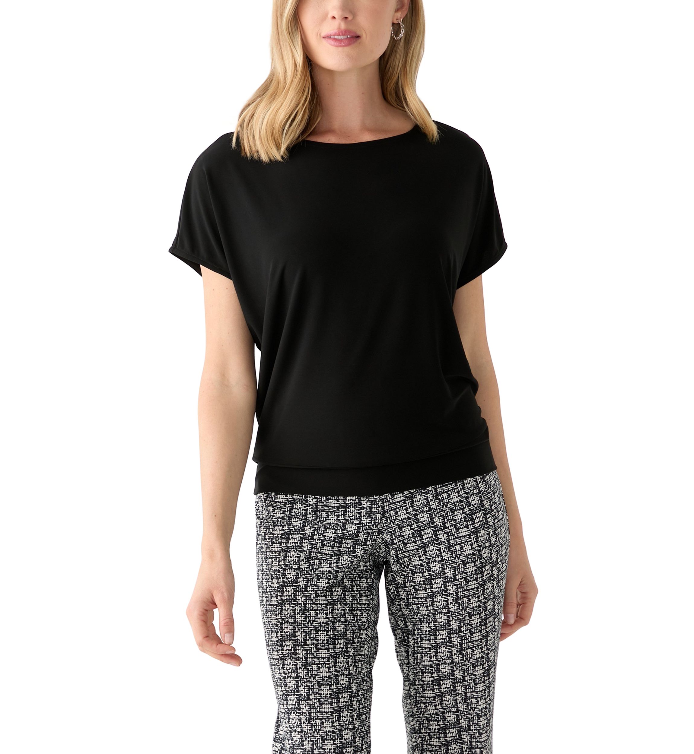 Petite Cap Sleeve Banded Hem Top