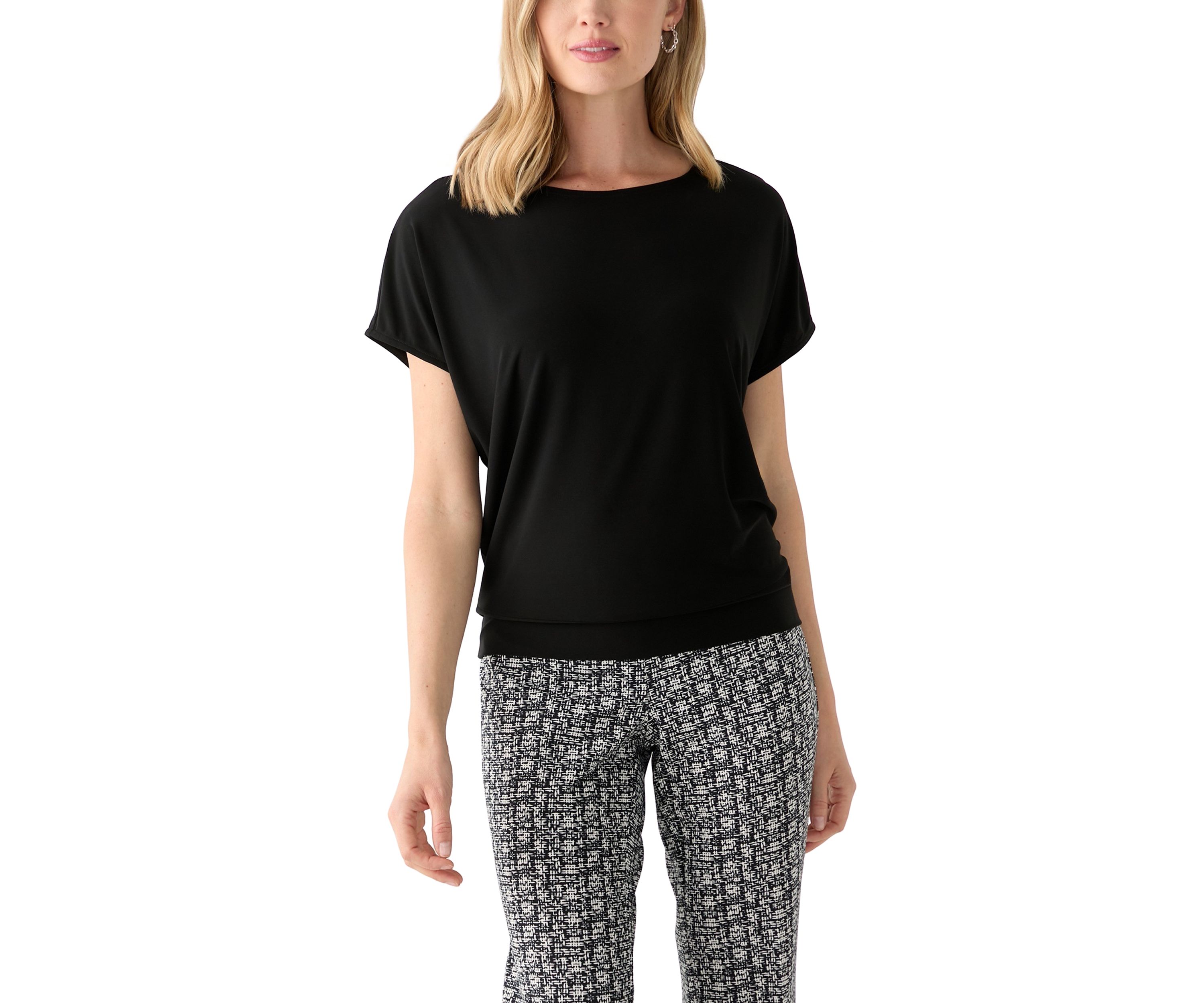 Petite Cap Sleeve Banded Hem Top
