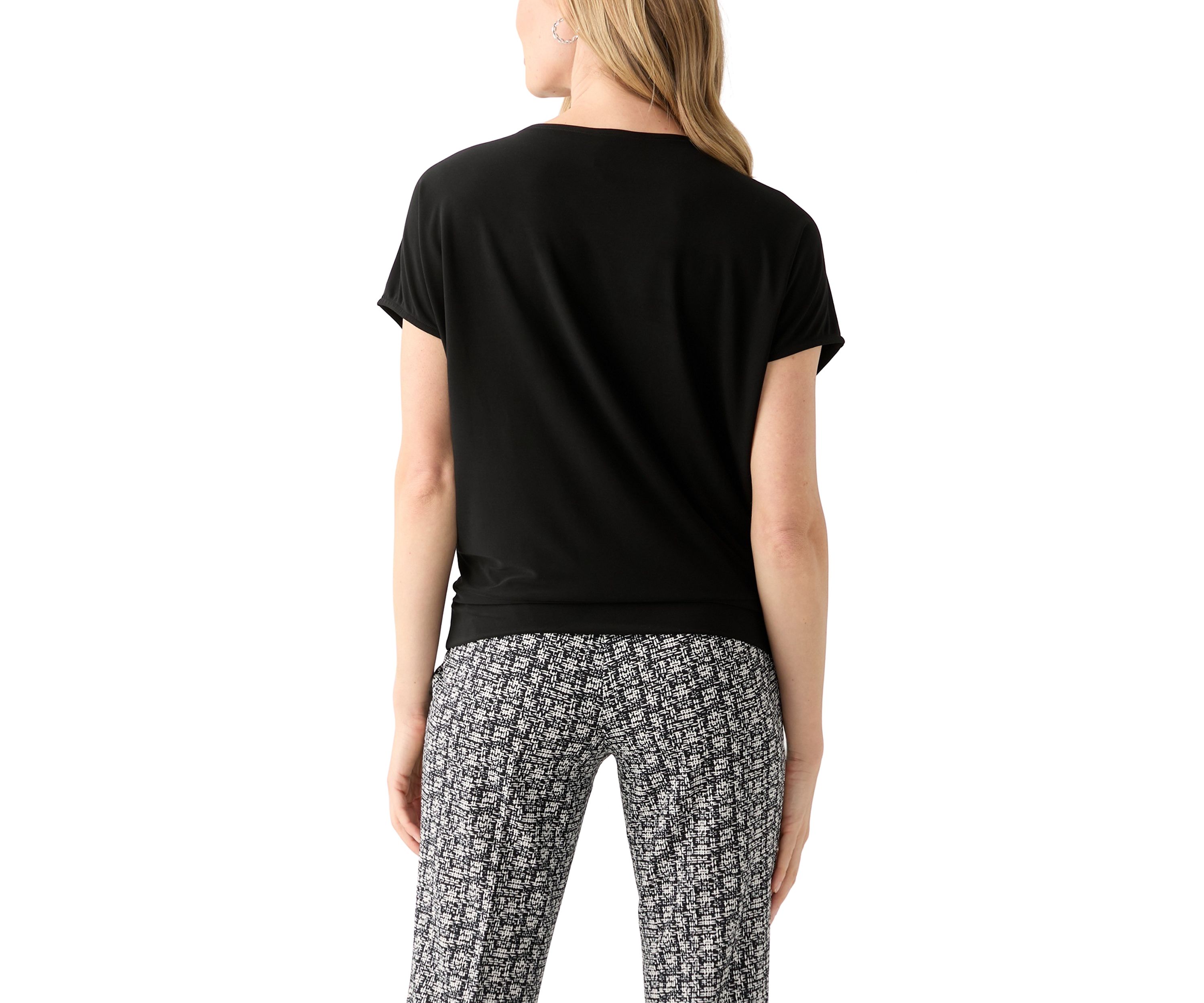 Petite Cap Sleeve Banded Hem Top