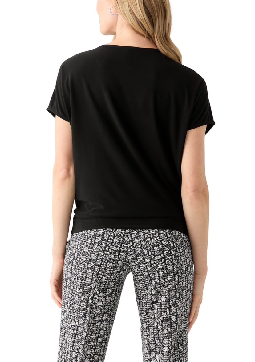 Petite Cap Sleeve Banded Hem Top