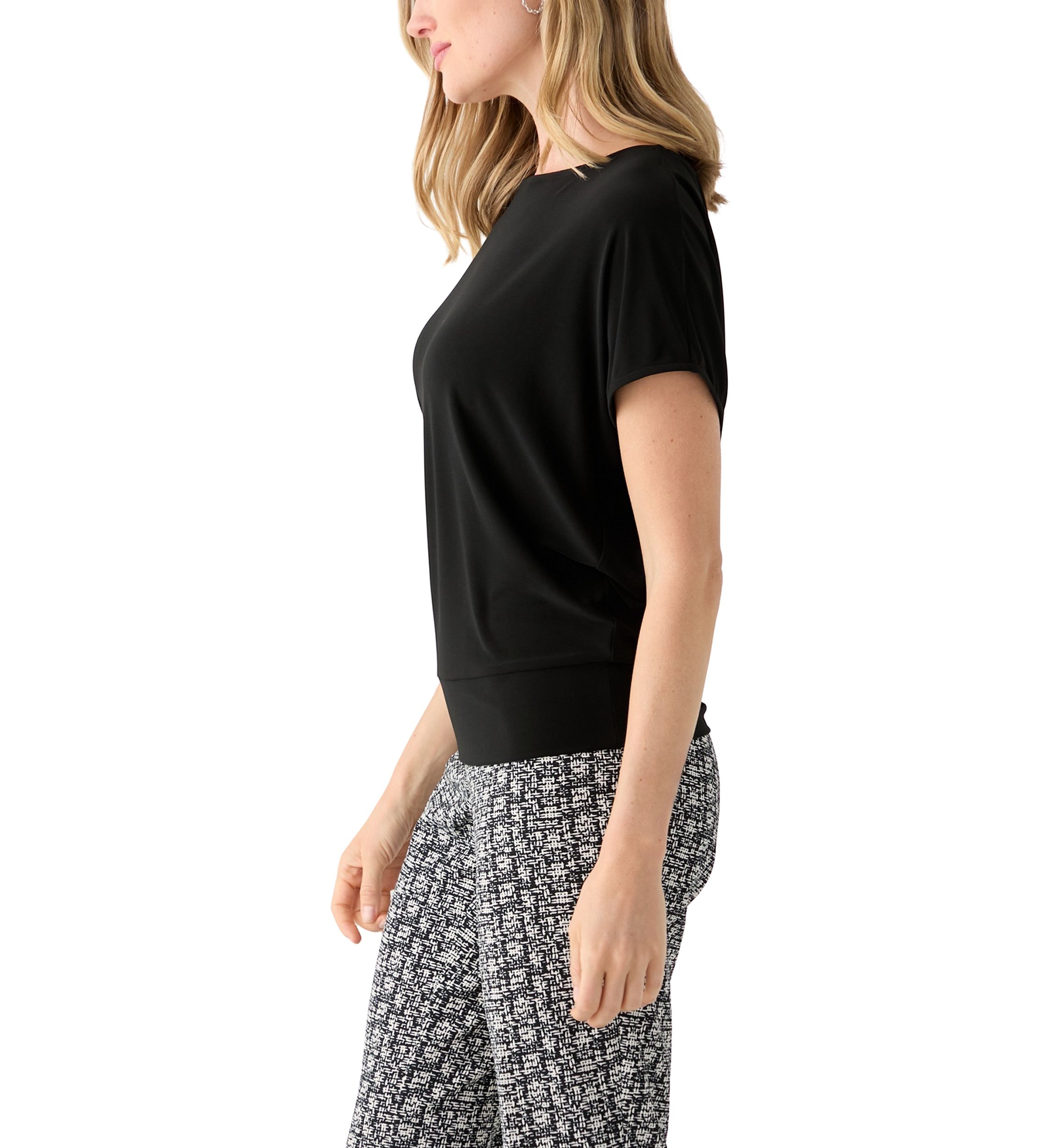 Petite Cap Sleeve Banded Hem Top