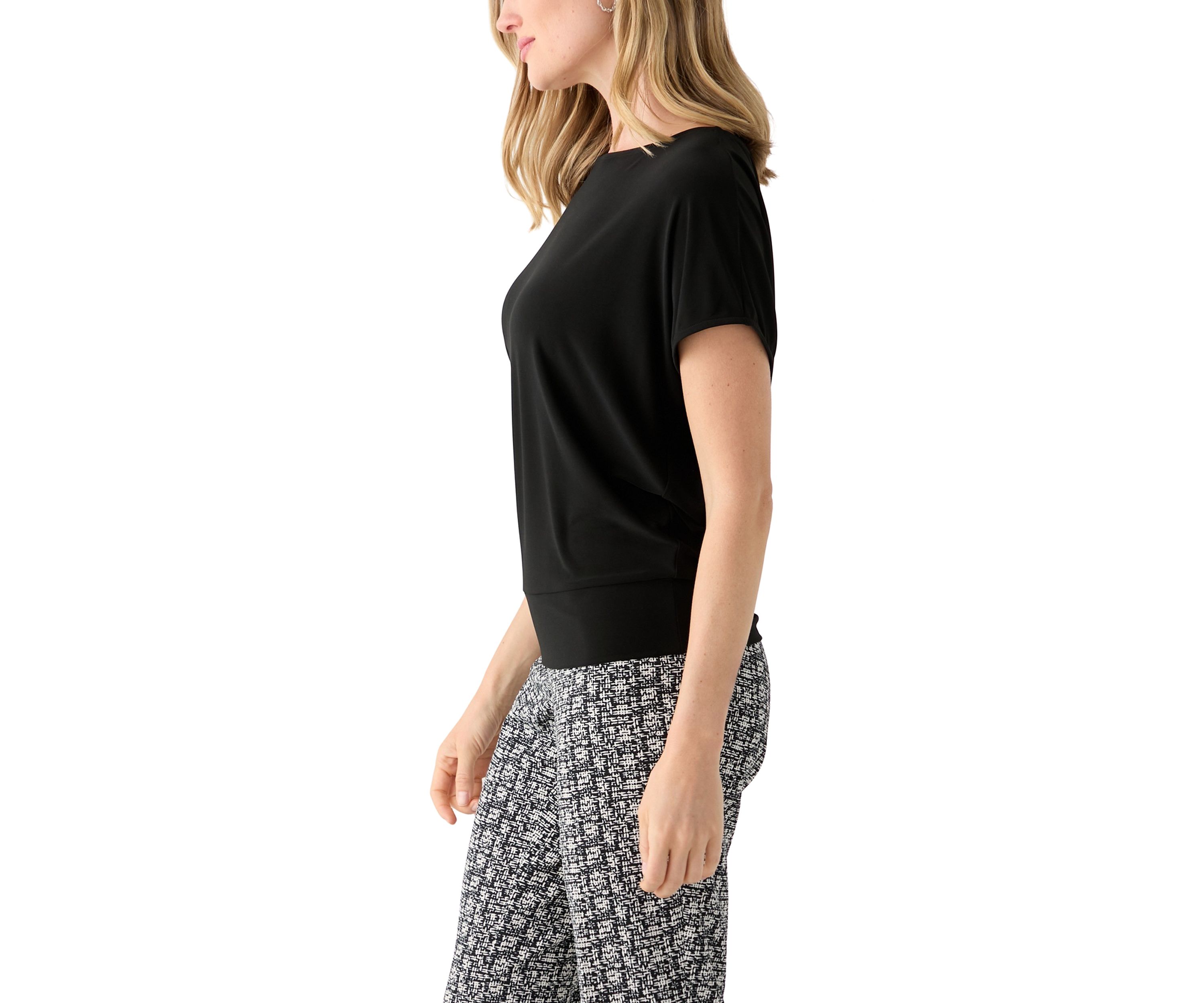 Petite Cap Sleeve Banded Hem Top