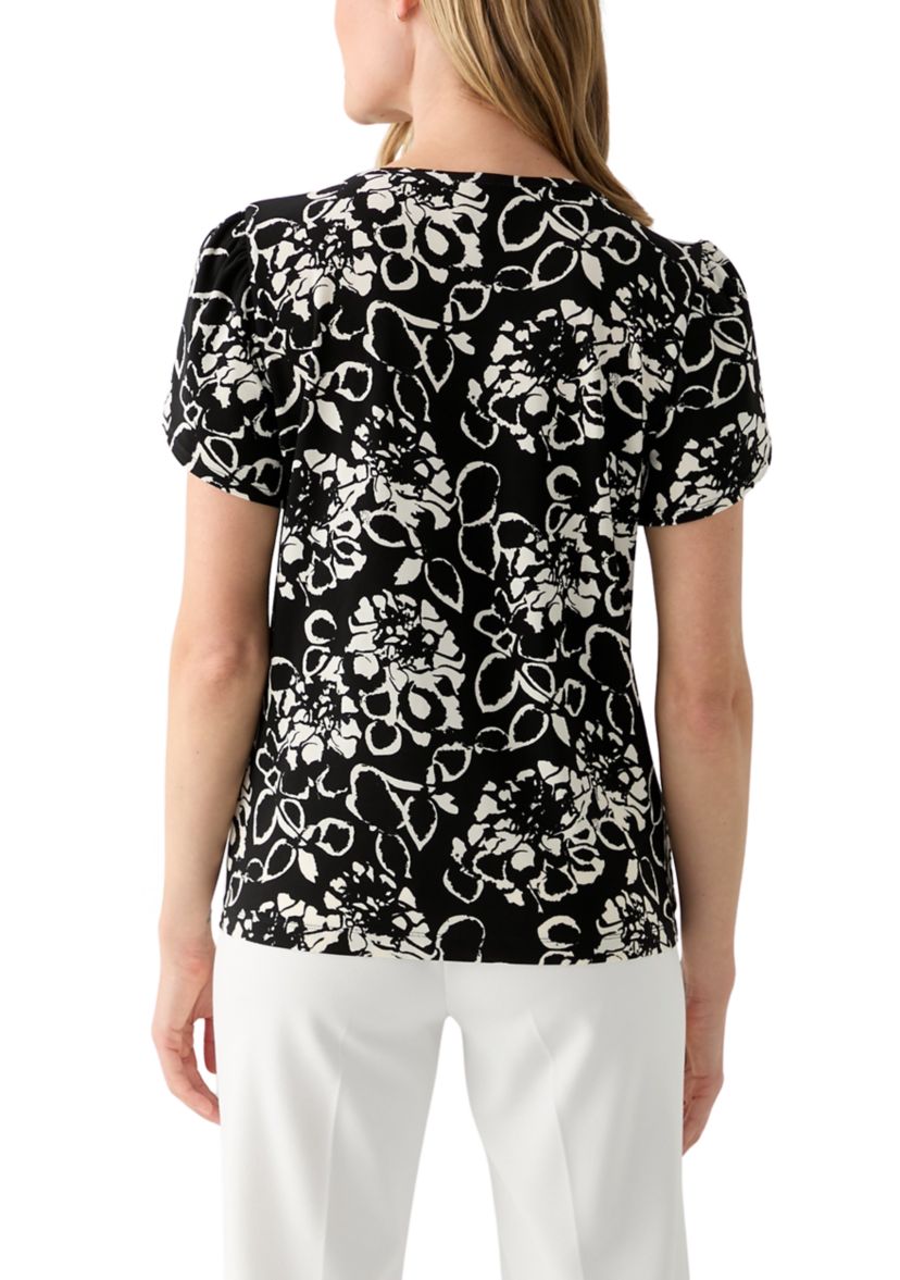 Petite Tulip Sleeve Printed Top 