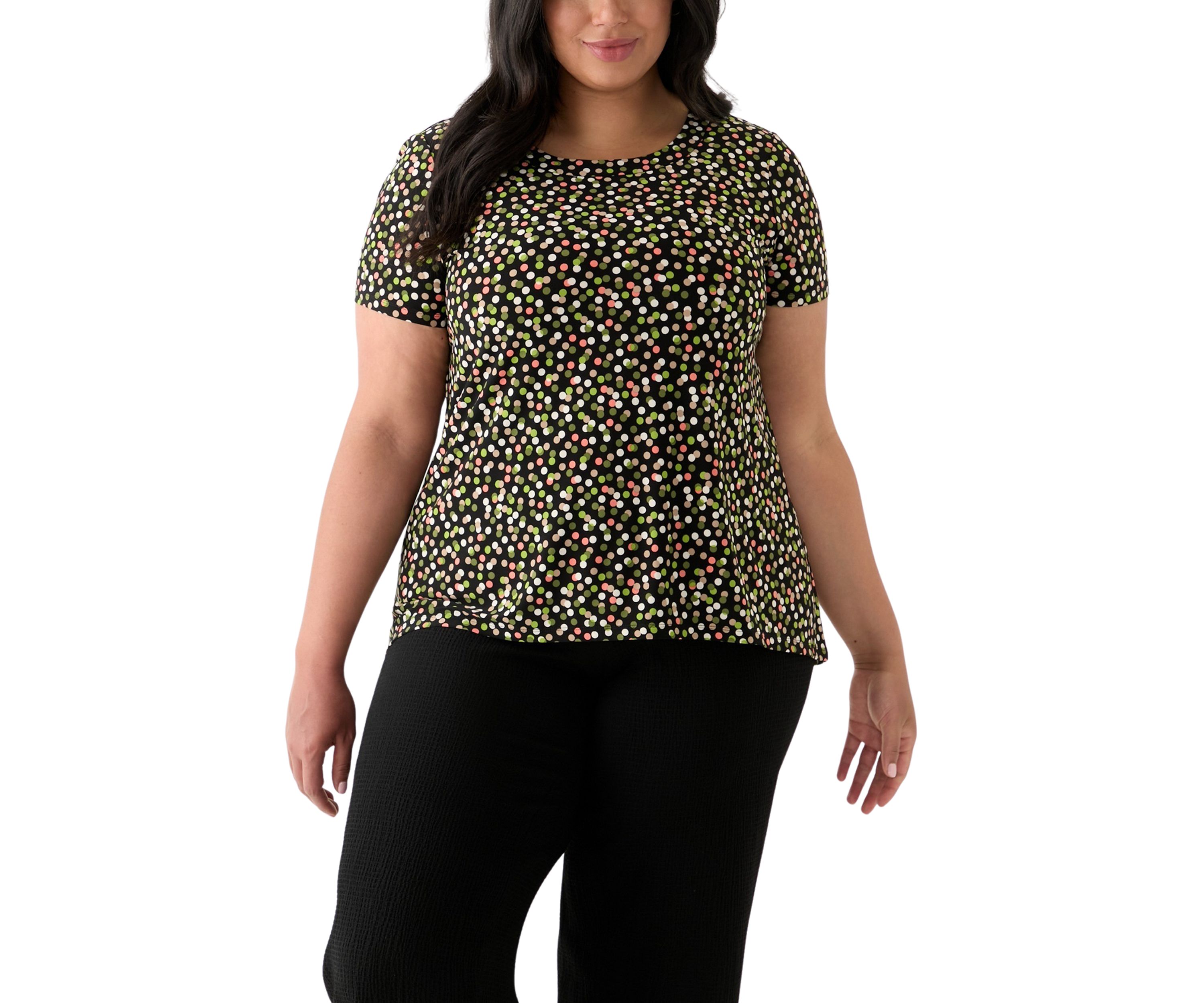 Plus Size Printed Sharkbite Tunic 