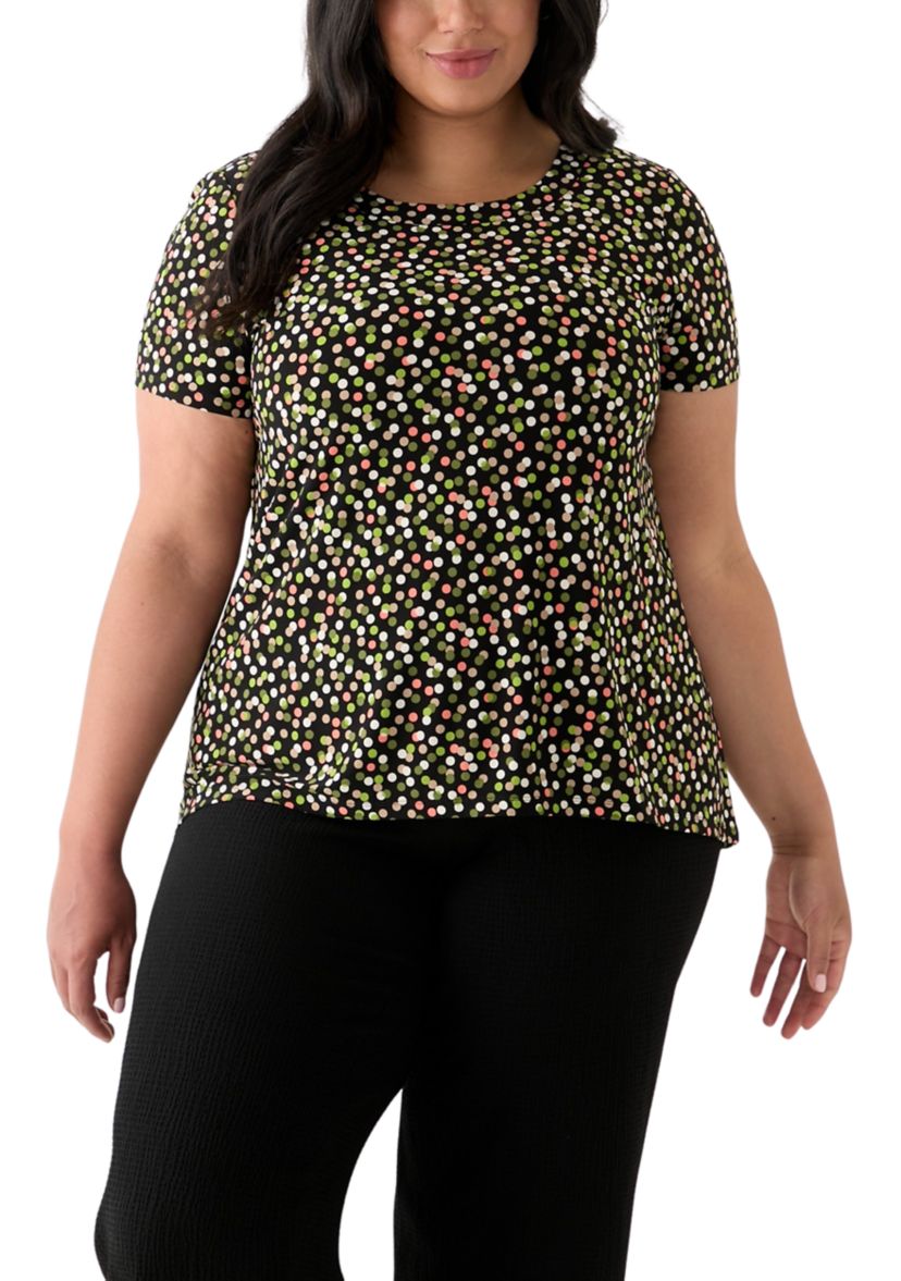 Plus Size Printed Sharkbite Tunic 