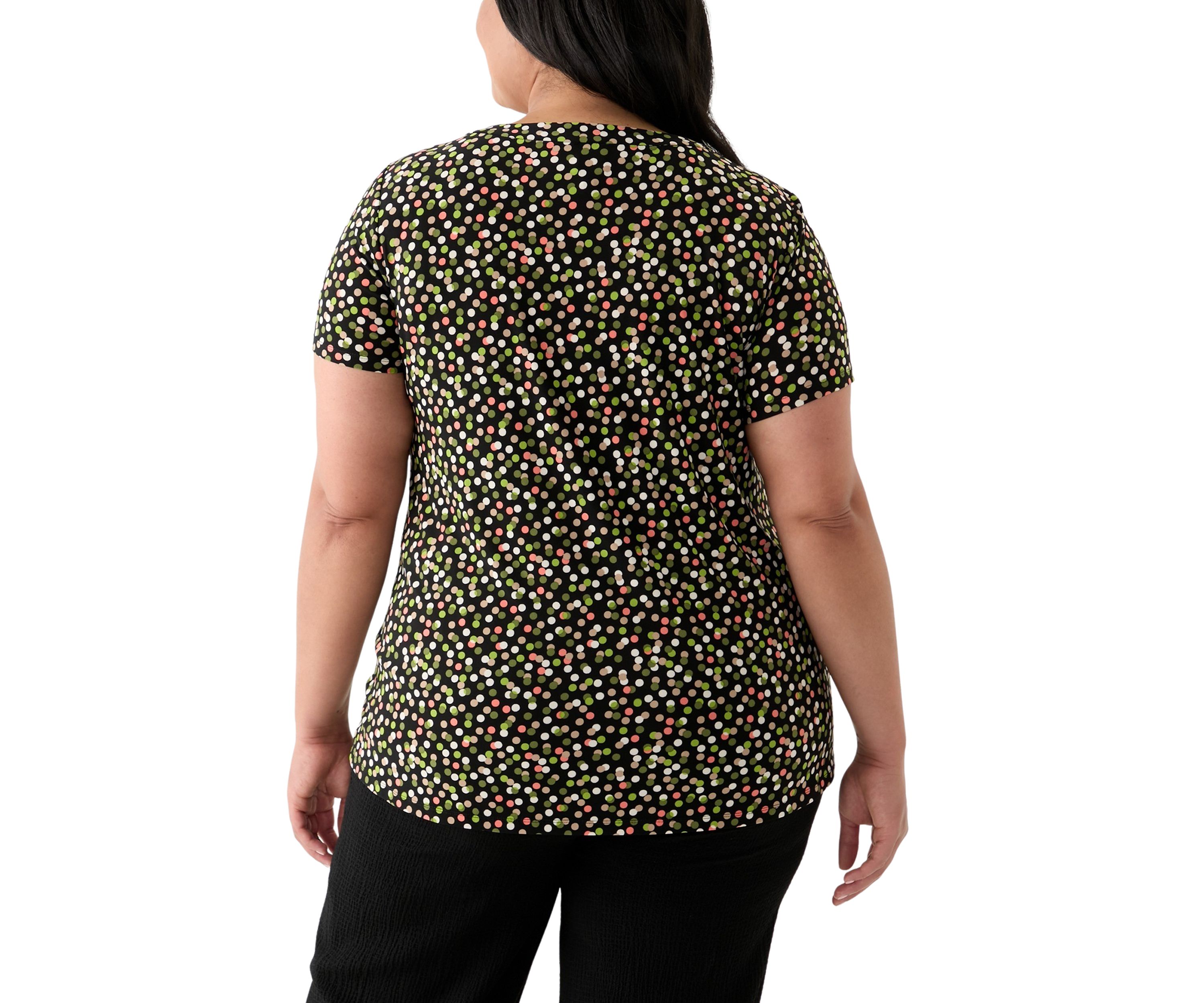 Plus Size Printed Sharkbite Tunic 