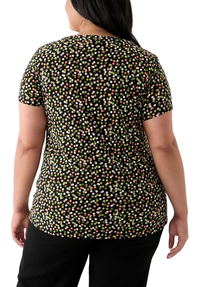 Plus Size Printed Sharkbite Tunic 
