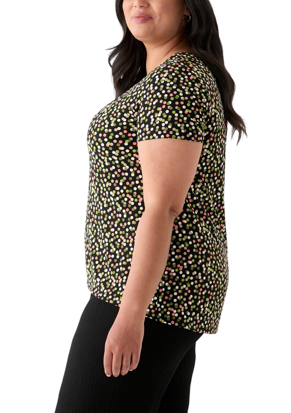 Plus Size Printed Sharkbite Tunic 