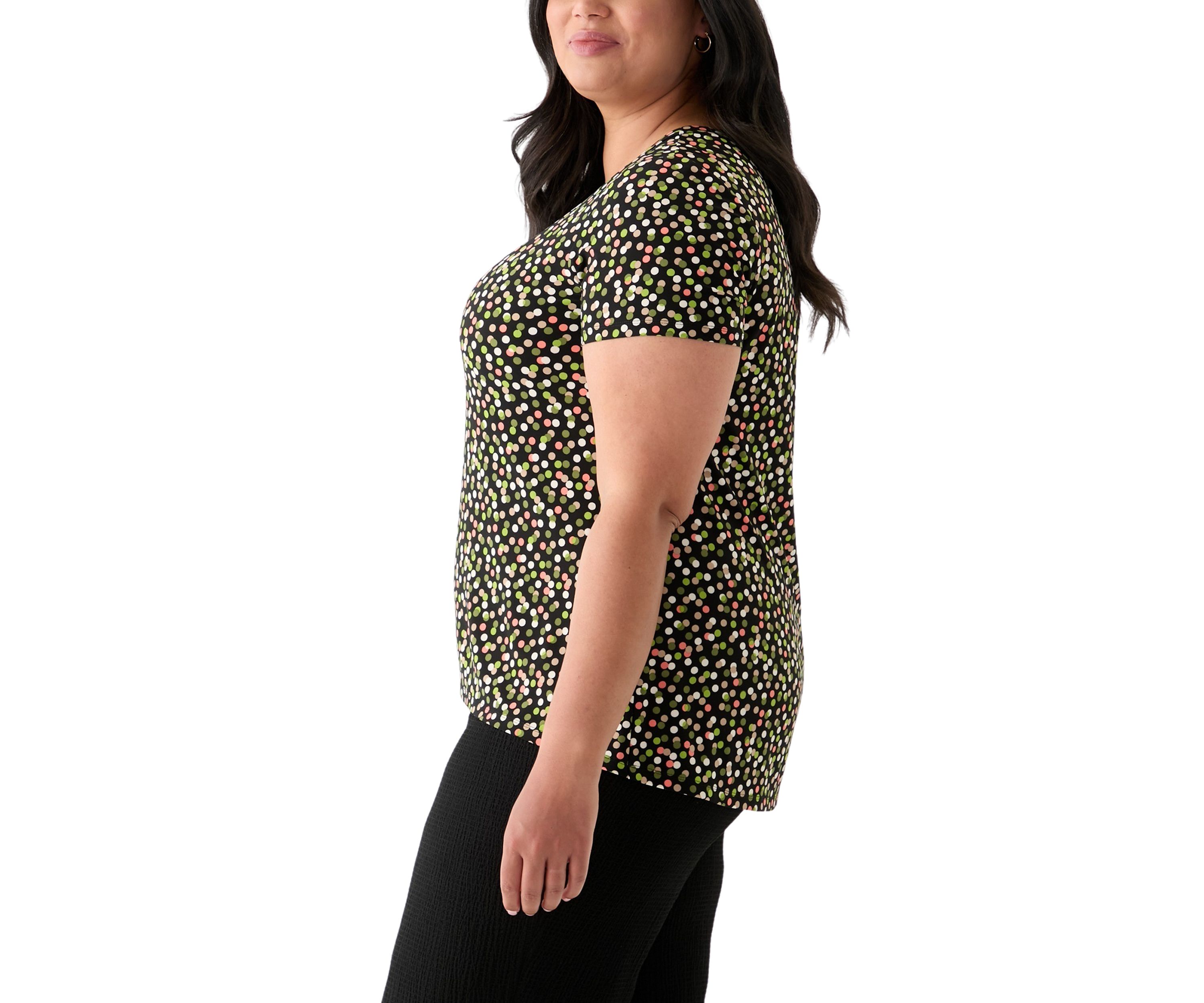 Plus Size Printed Sharkbite Tunic 