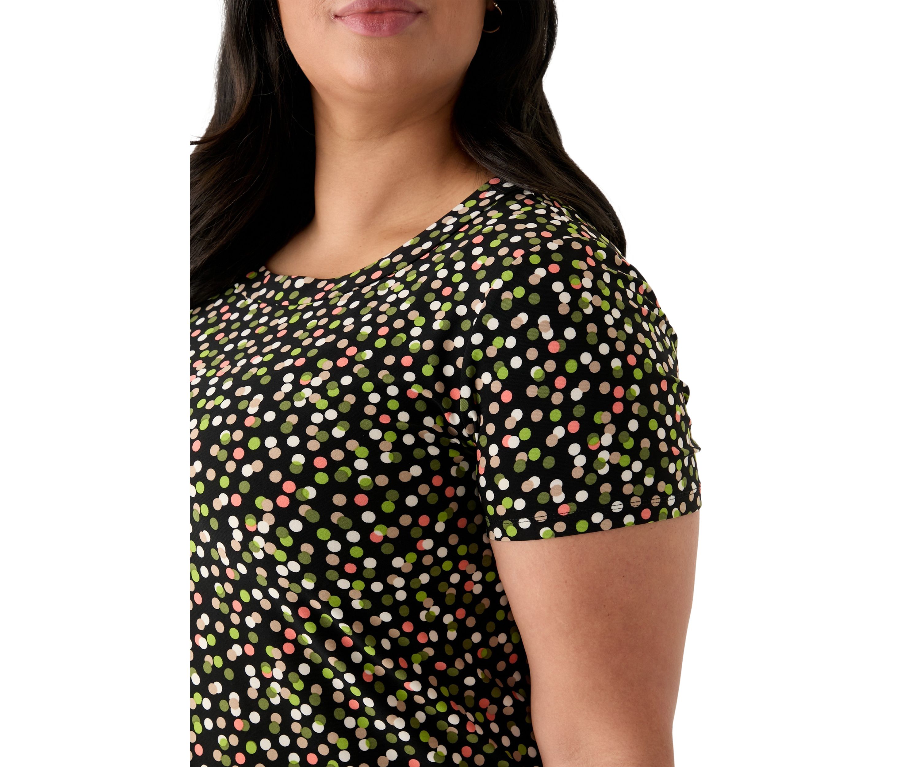 Plus Size Printed Sharkbite Tunic 