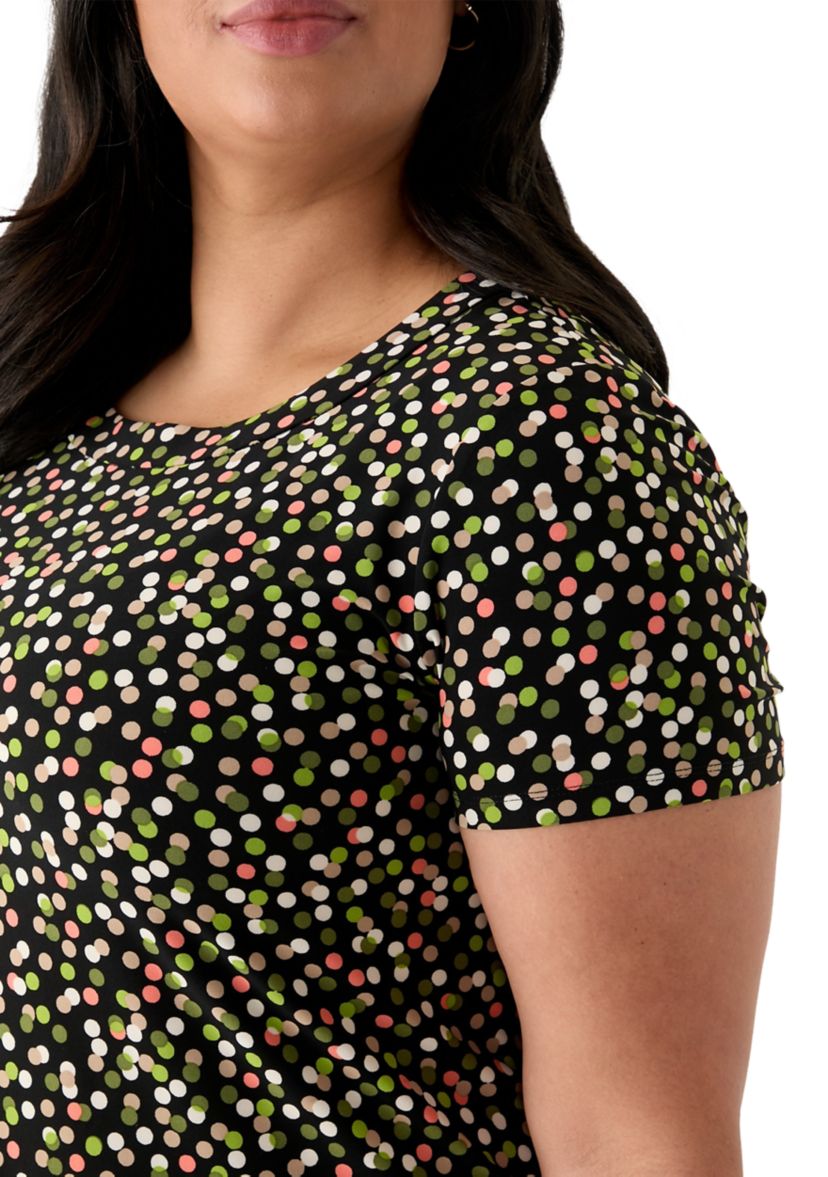 Plus Size Printed Sharkbite Tunic 