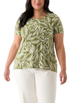 AK Anne Klein Women's Plus Size Sharkbite Tunic