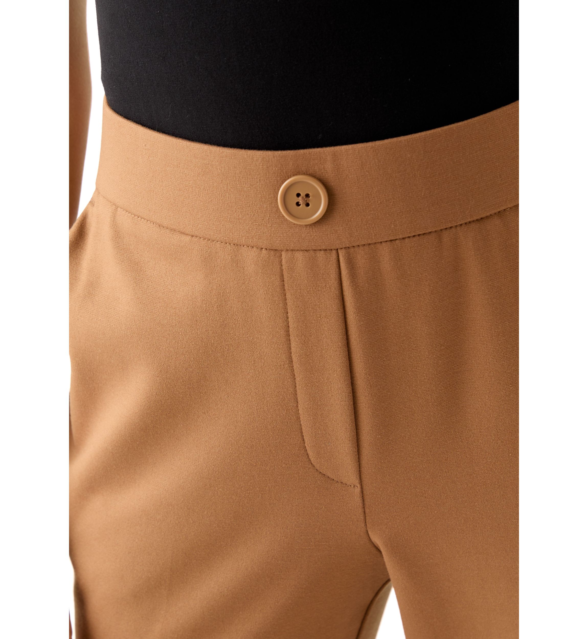 Petite Faux Fly Straight Leg Pants