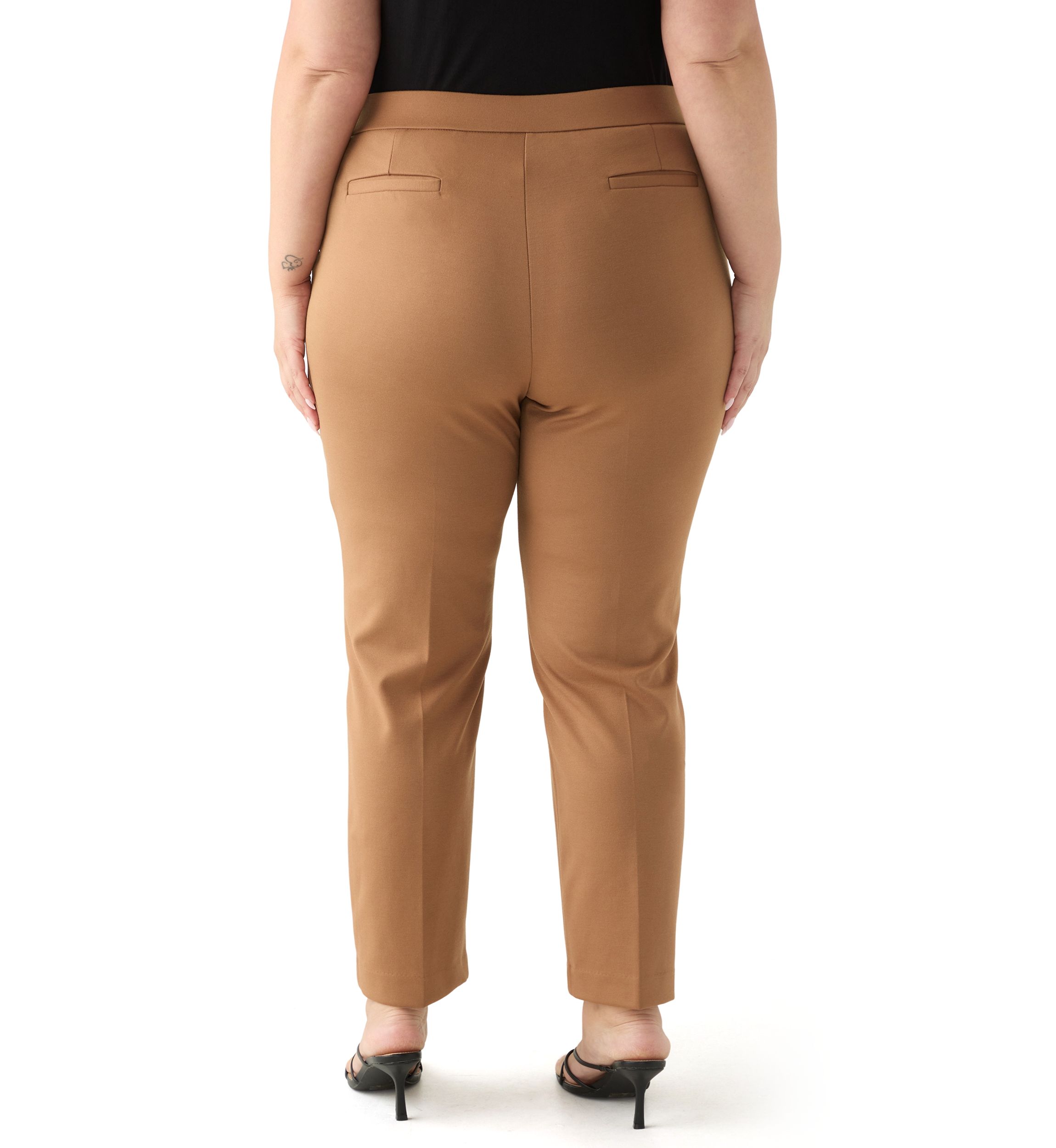  Plus Size Pull On Straight Leg Ponte Pants 