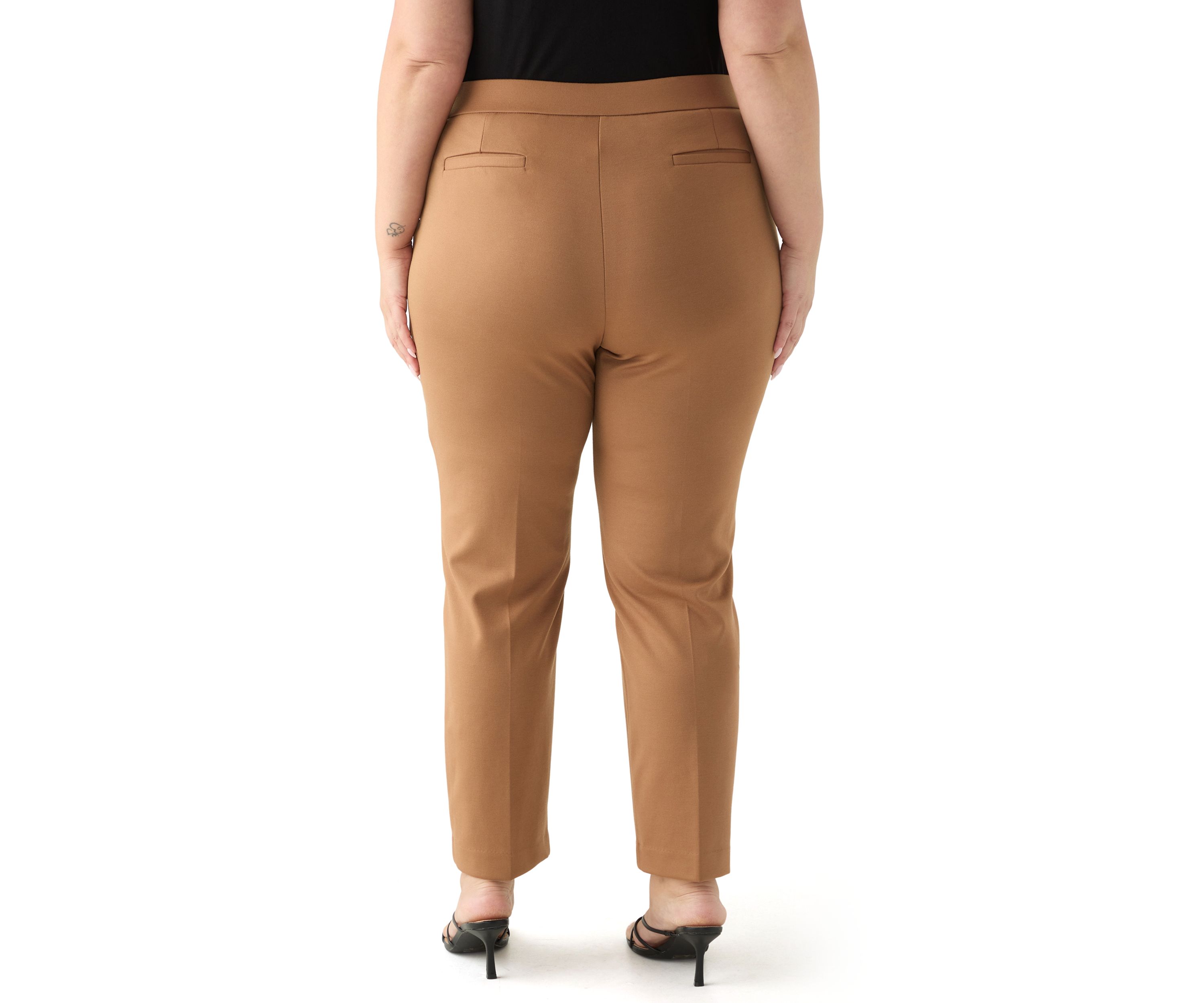  Plus Size Pull On Straight Leg Ponte Pants 