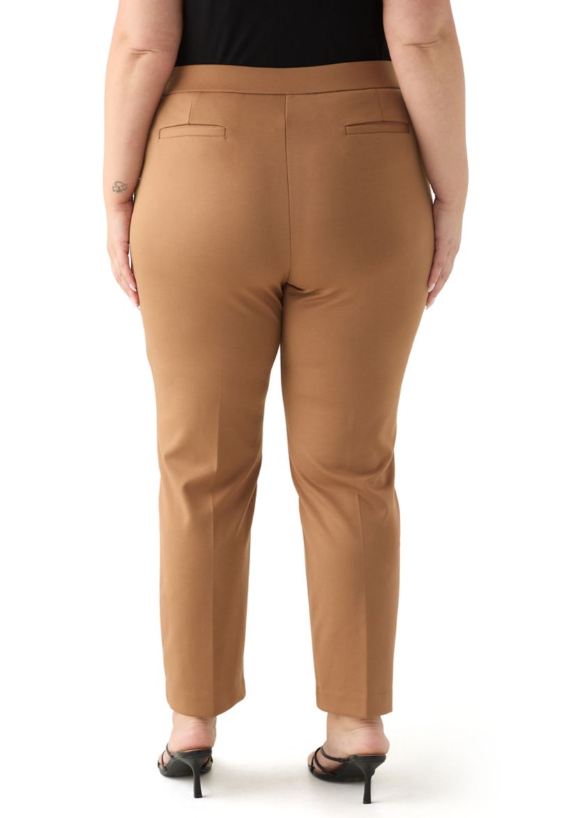 Plus Size Pull On Straight Leg Ponte Pants 