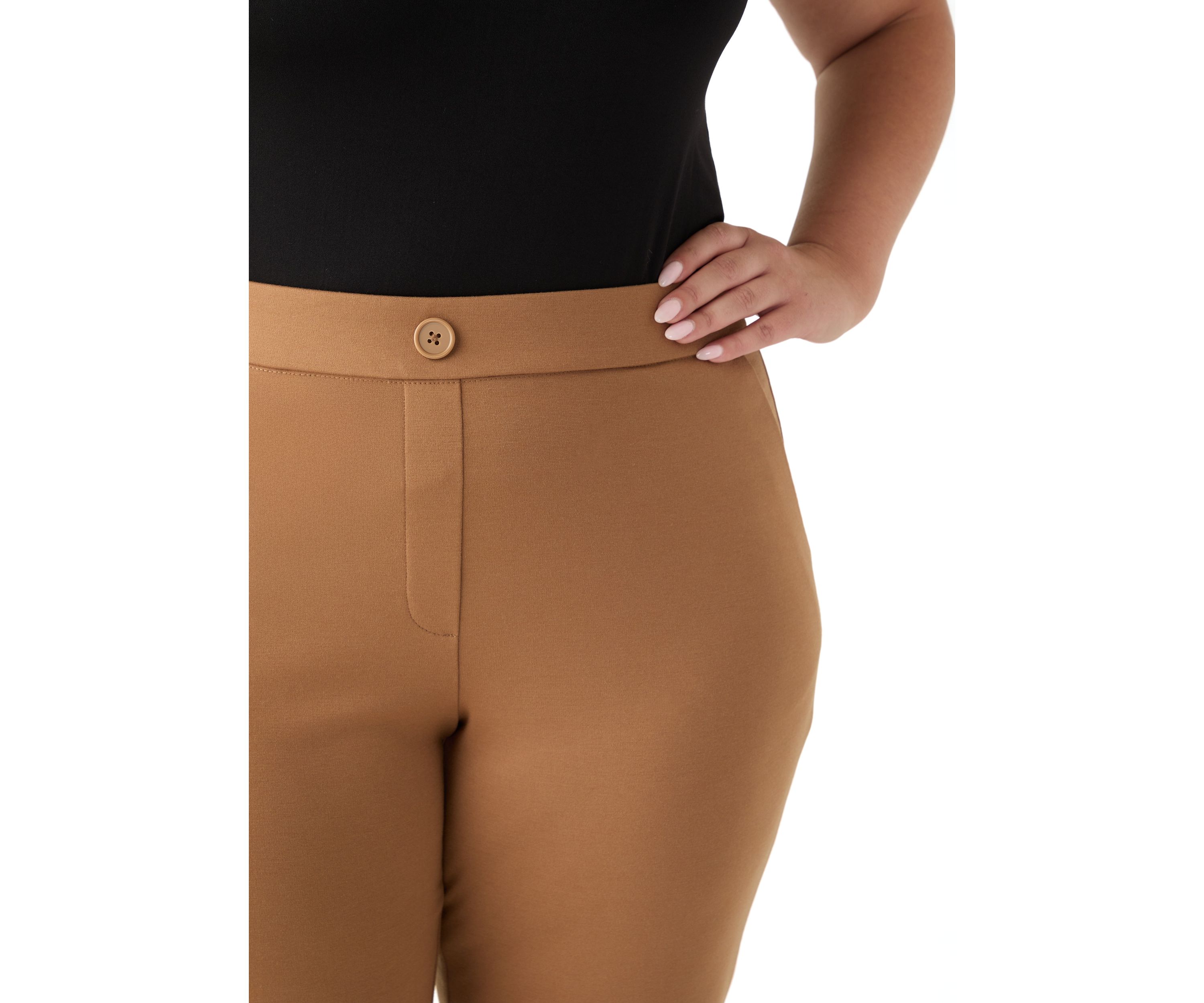  Plus Size Pull On Straight Leg Ponte Pants 