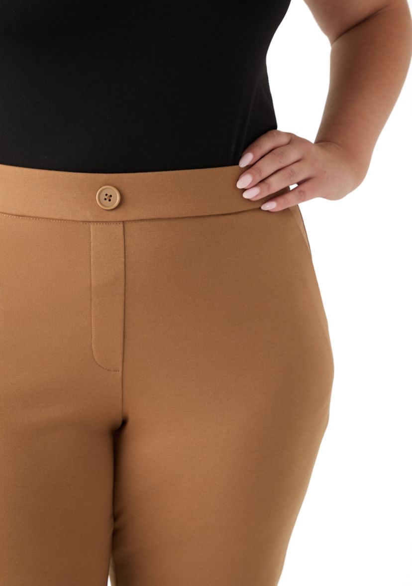  Plus Size Pull On Straight Leg Ponte Pants 