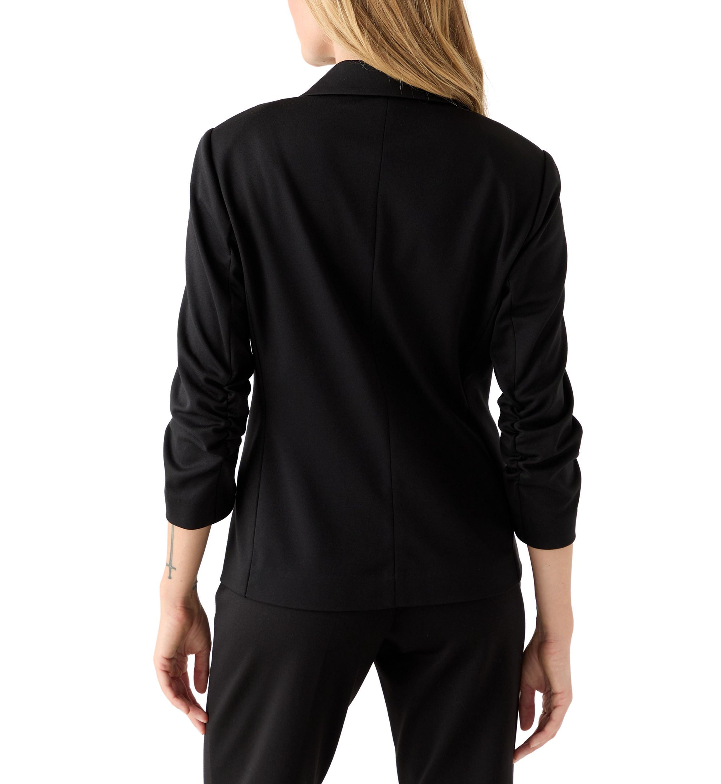 Petite Scrunched Sleeves Ponte Jacket 