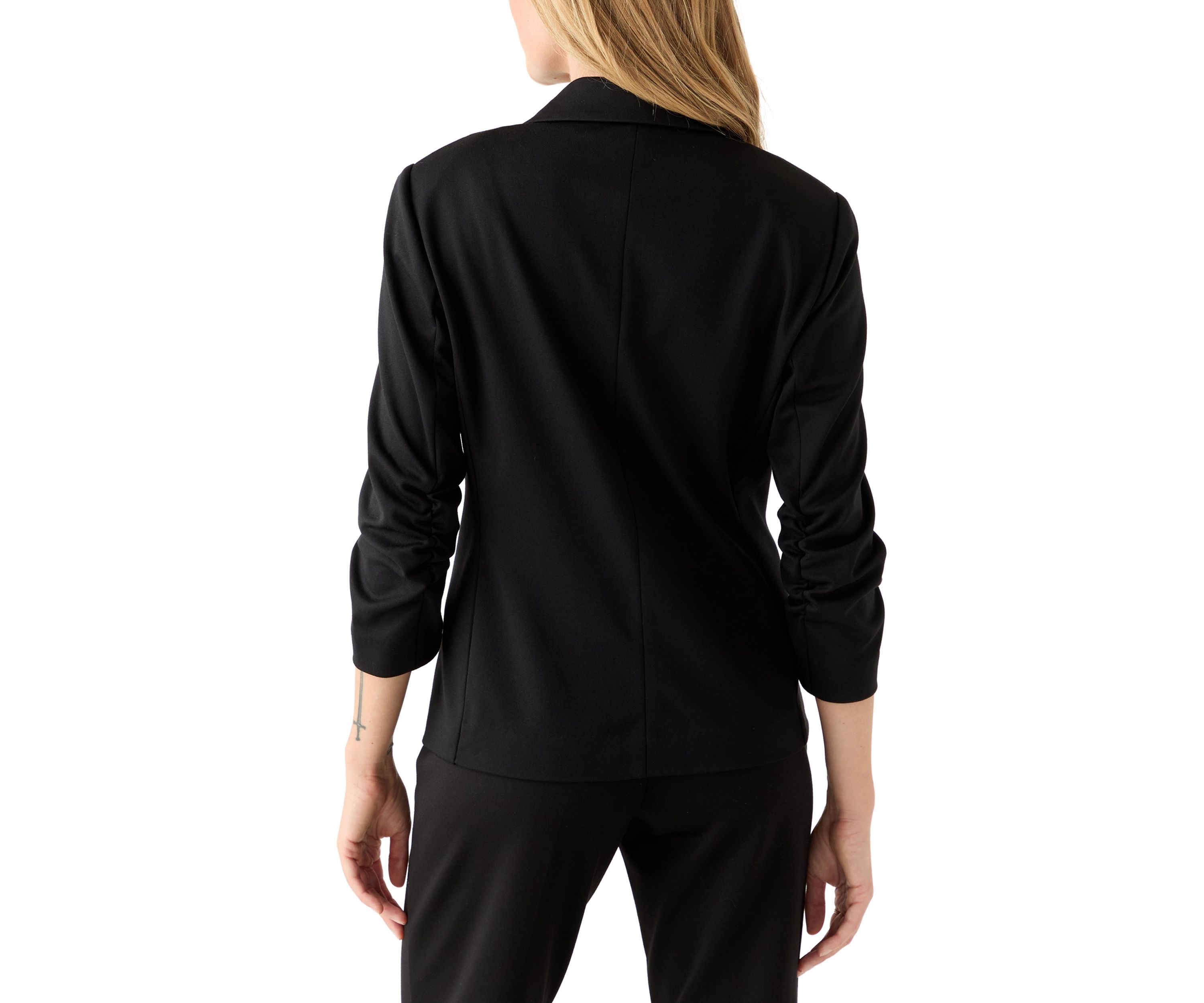 Petite Scrunched Sleeves Ponte Jacket 