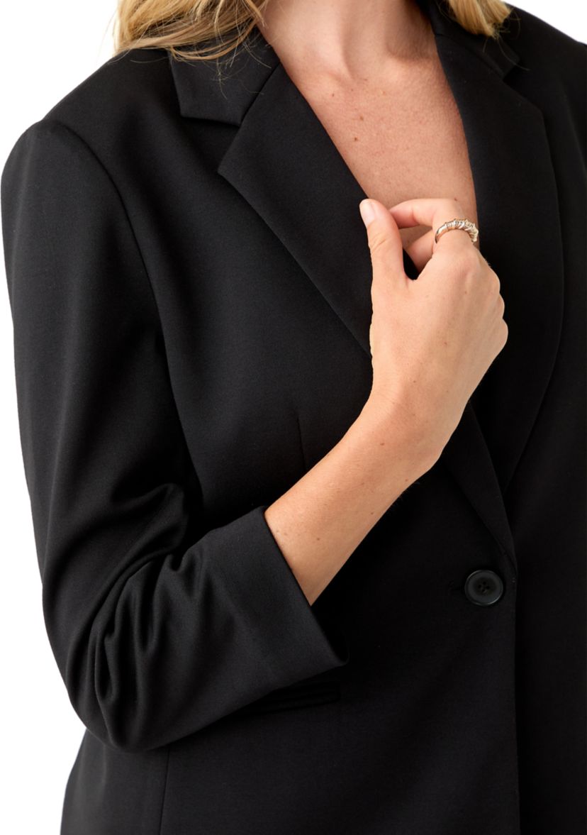Petite Scrunched Sleeves Ponte Jacket 