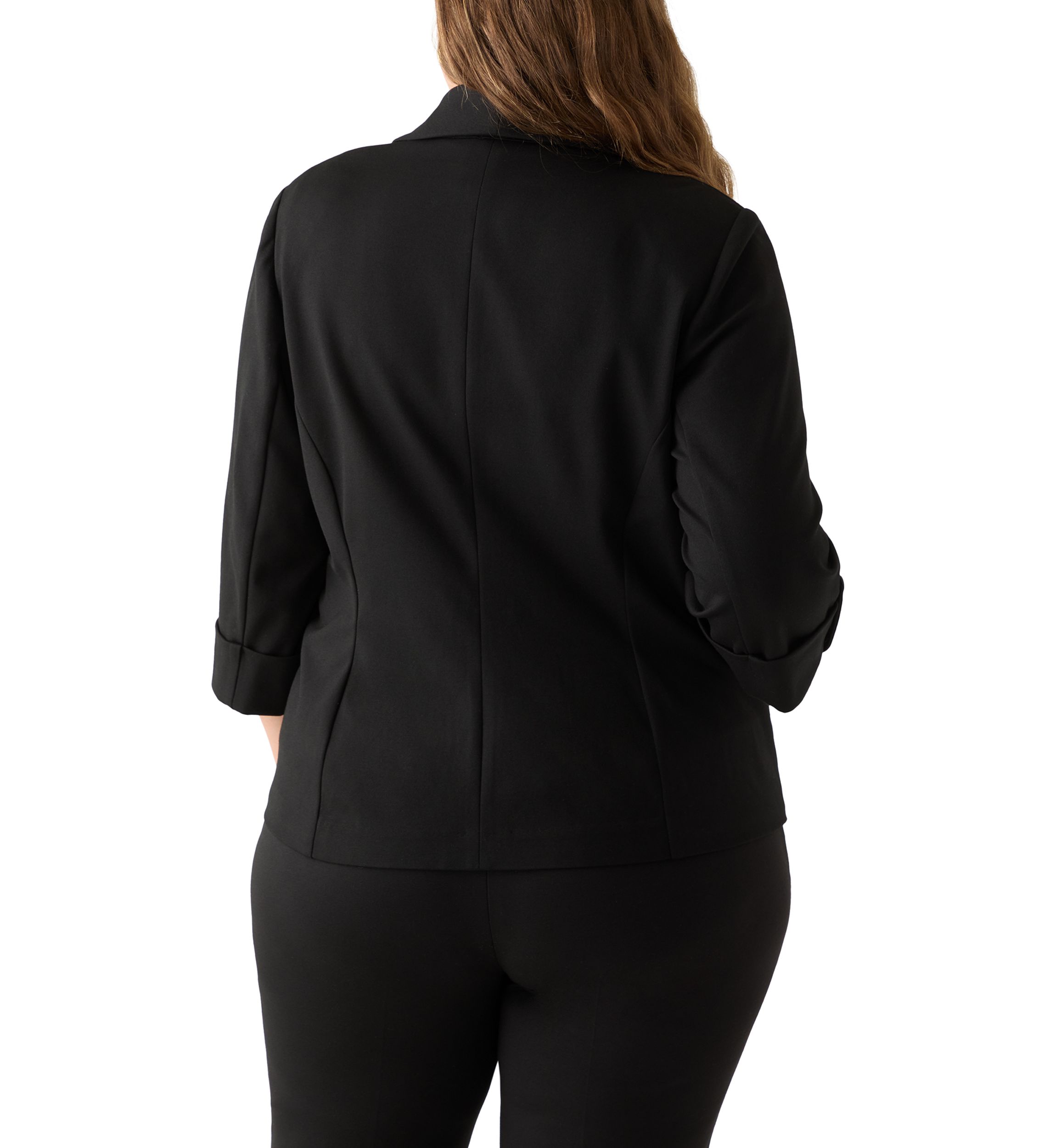 Plus Size Shawl Collar Compression Blazer