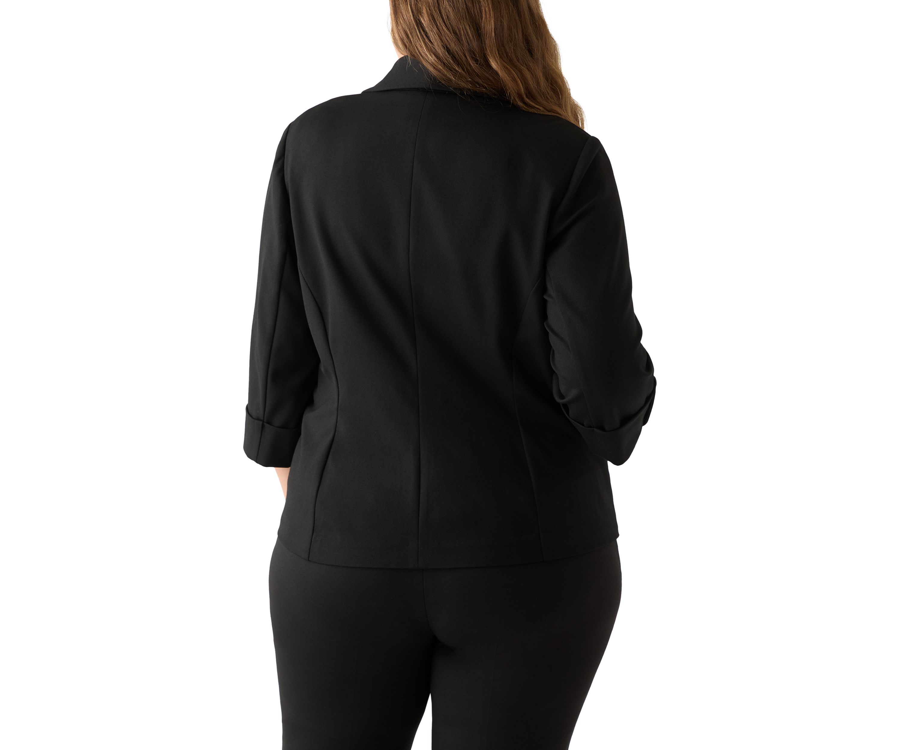 Plus Size Shawl Collar Compression Blazer