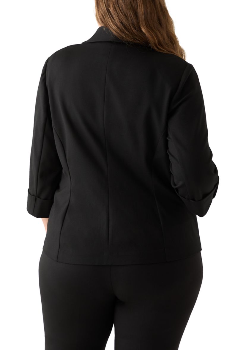 Plus Size Shawl Collar Compression Blazer