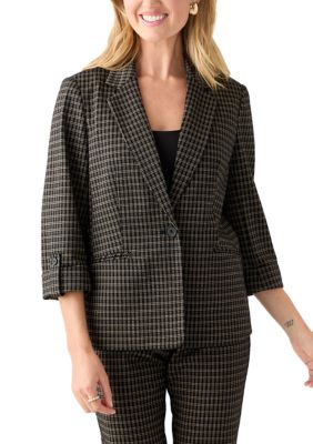 AK Anne Klein Women's Petite One Button Notch Collar Jacket, PM