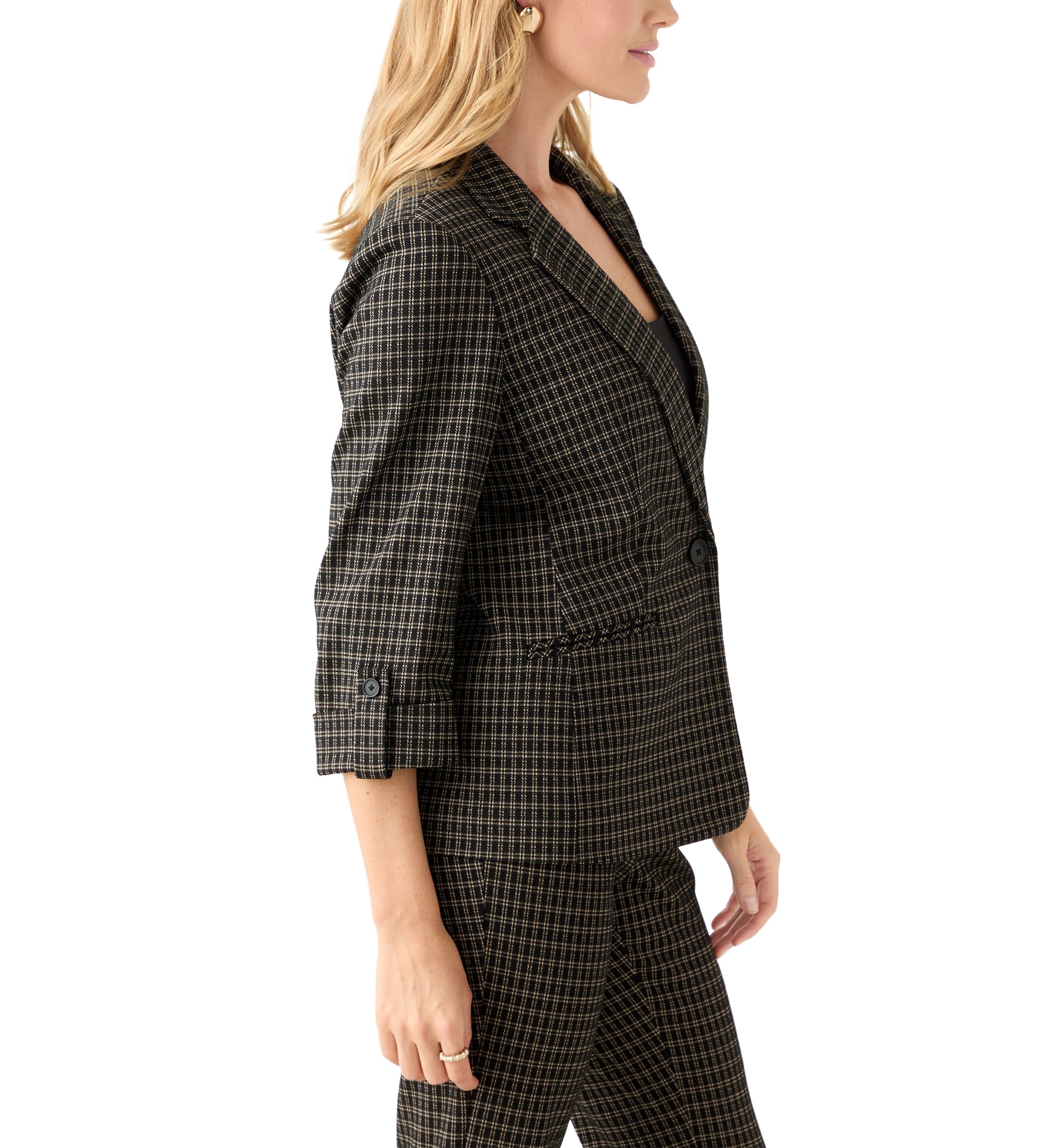 Petite One Button Notch Collar Jacket