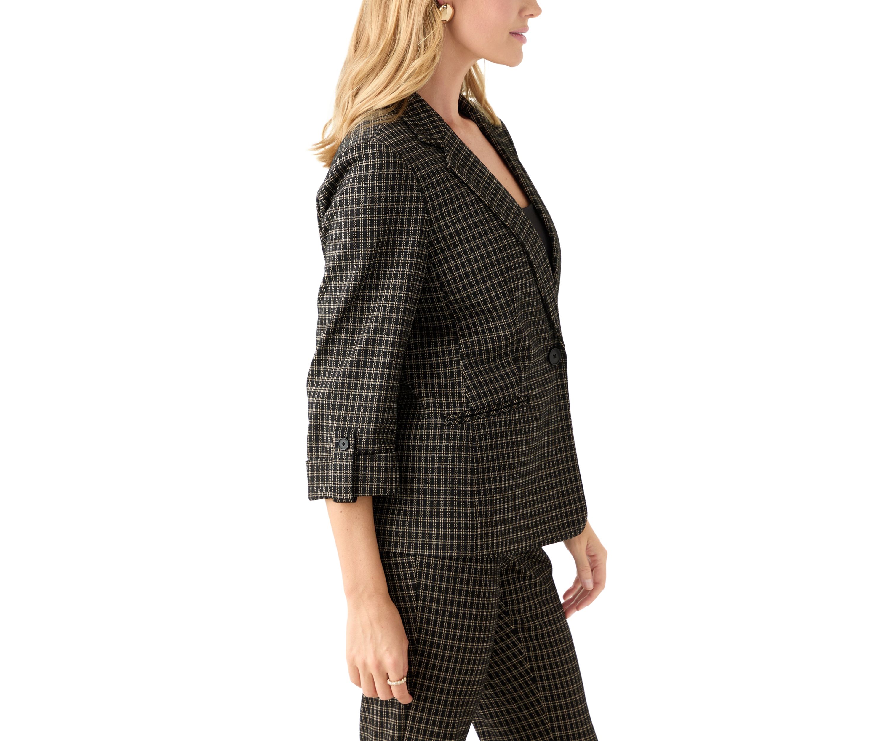 Petite One Button Notch Collar Jacket