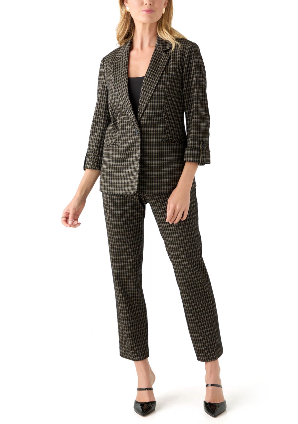 Petite One Button Notch Collar Jacket
