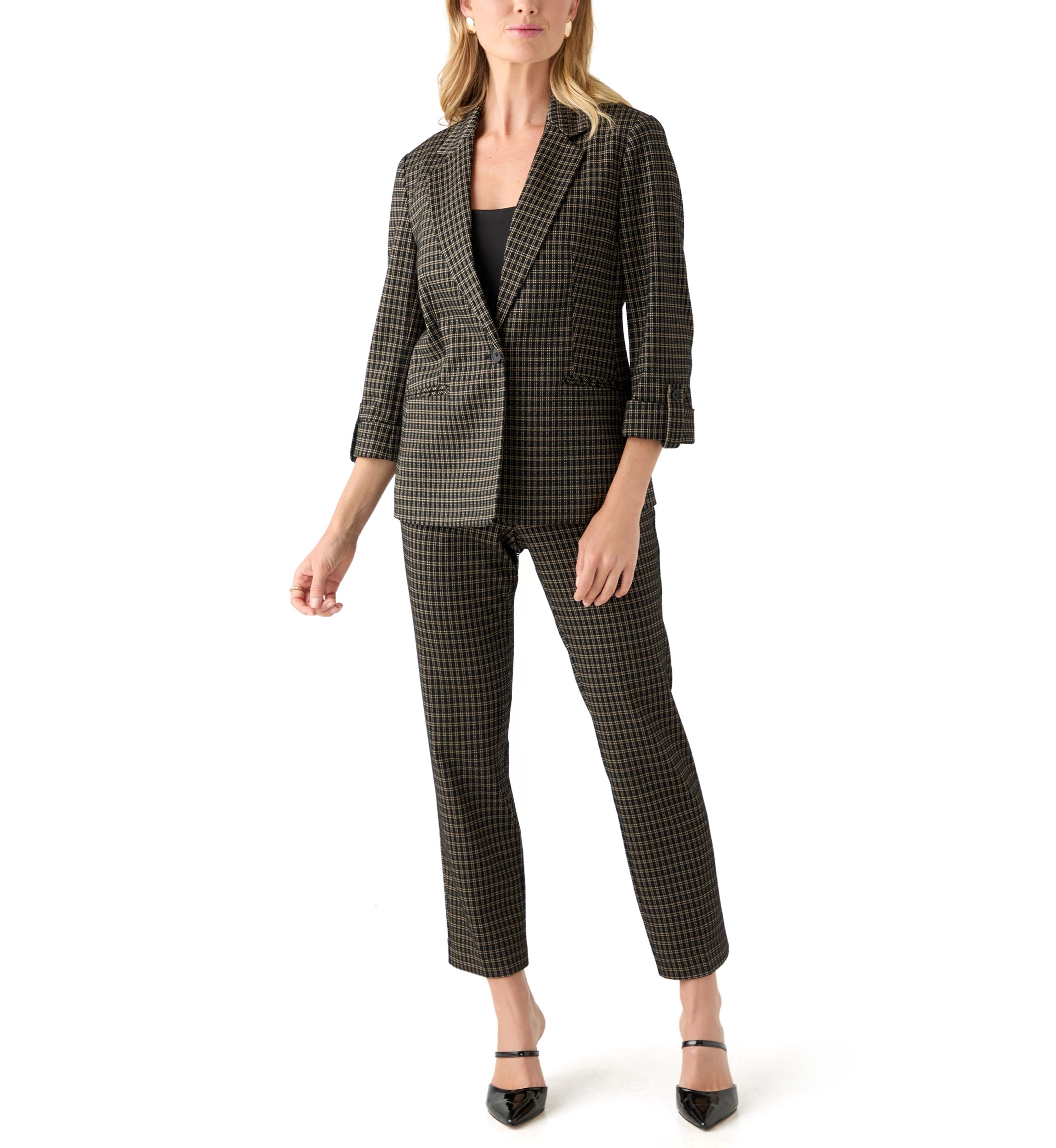 Petite One Button Notch Collar Jacket