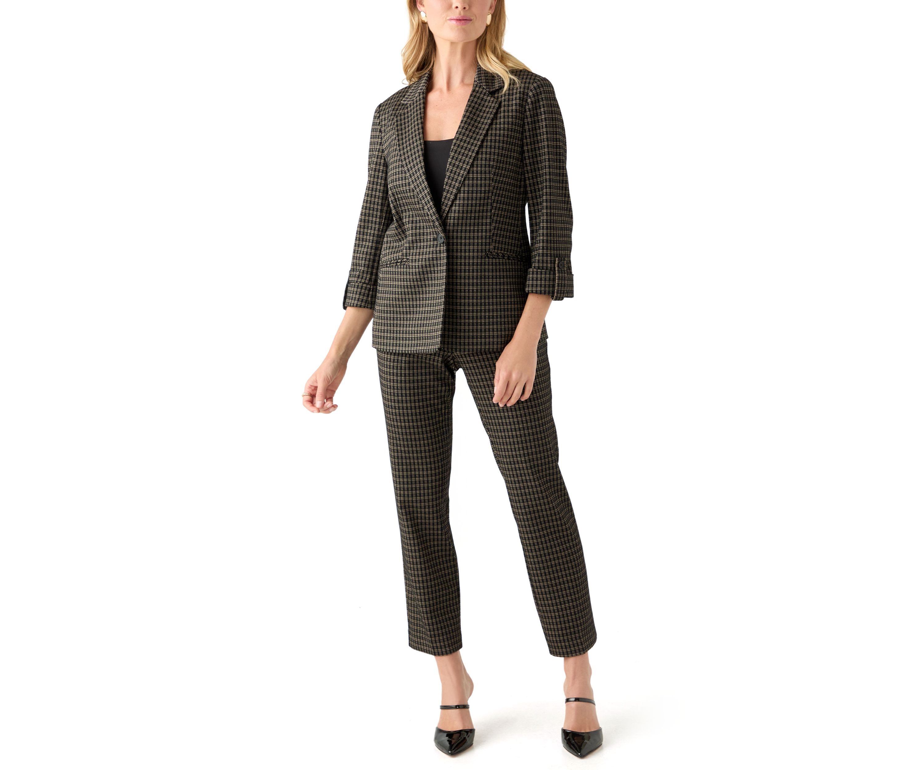 Petite One Button Notch Collar Jacket