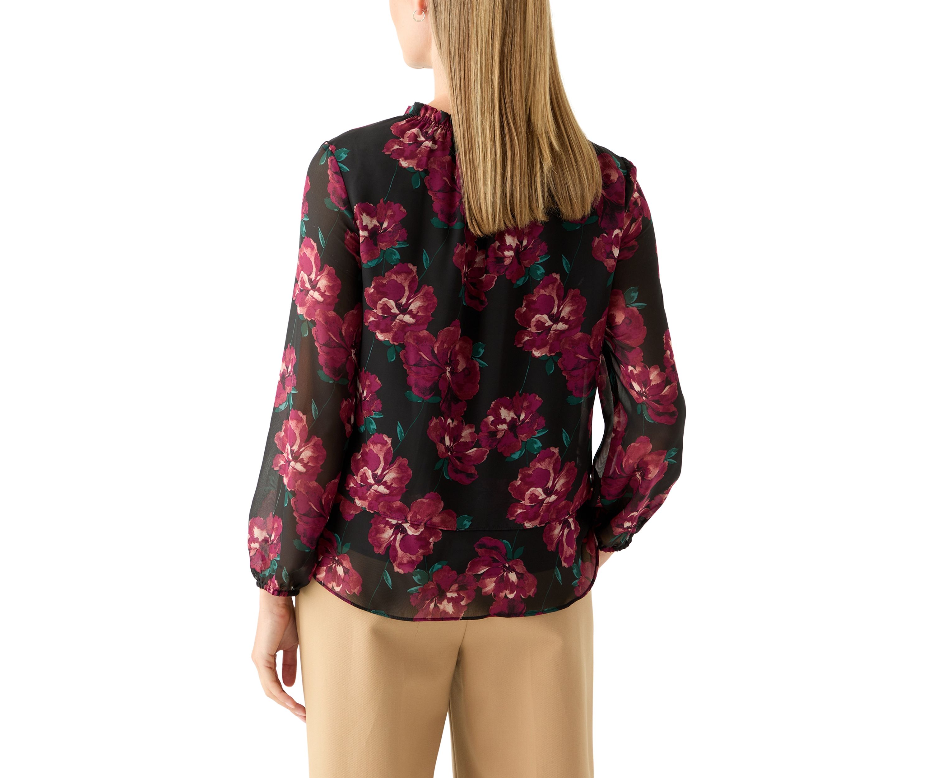 Petite Tiered Mock Neck Top 