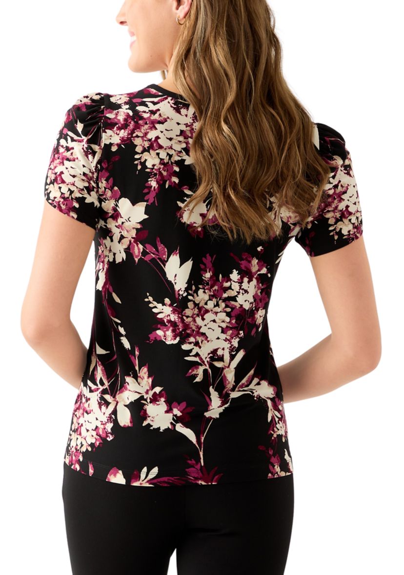  Womens Tulip Sleeve Printed Top 