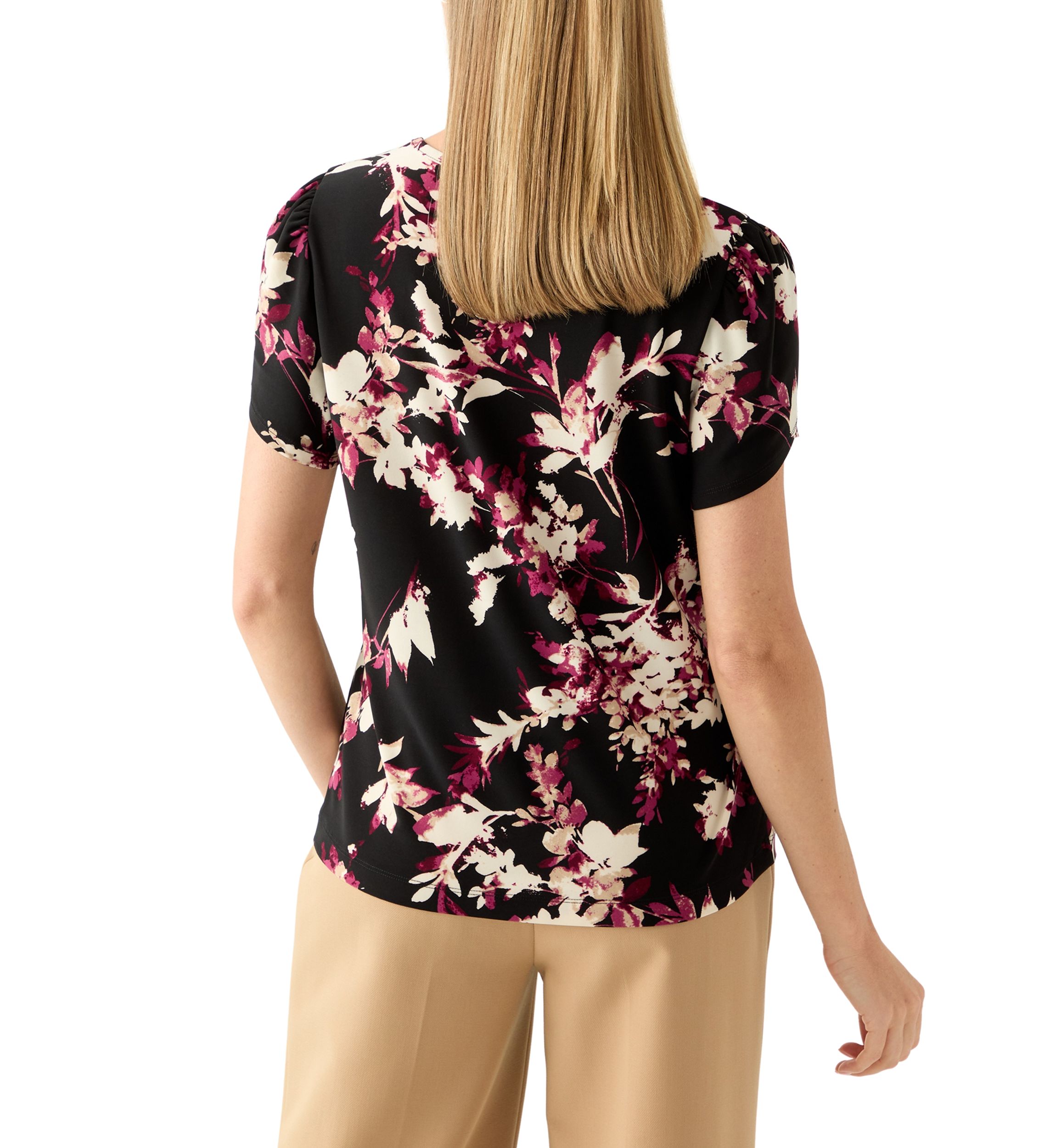 Petite Tulip Sleeve Floral Top