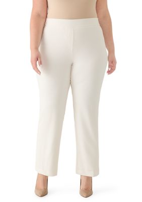 AK Anne Klein Women's Plus Size Crepe Pants