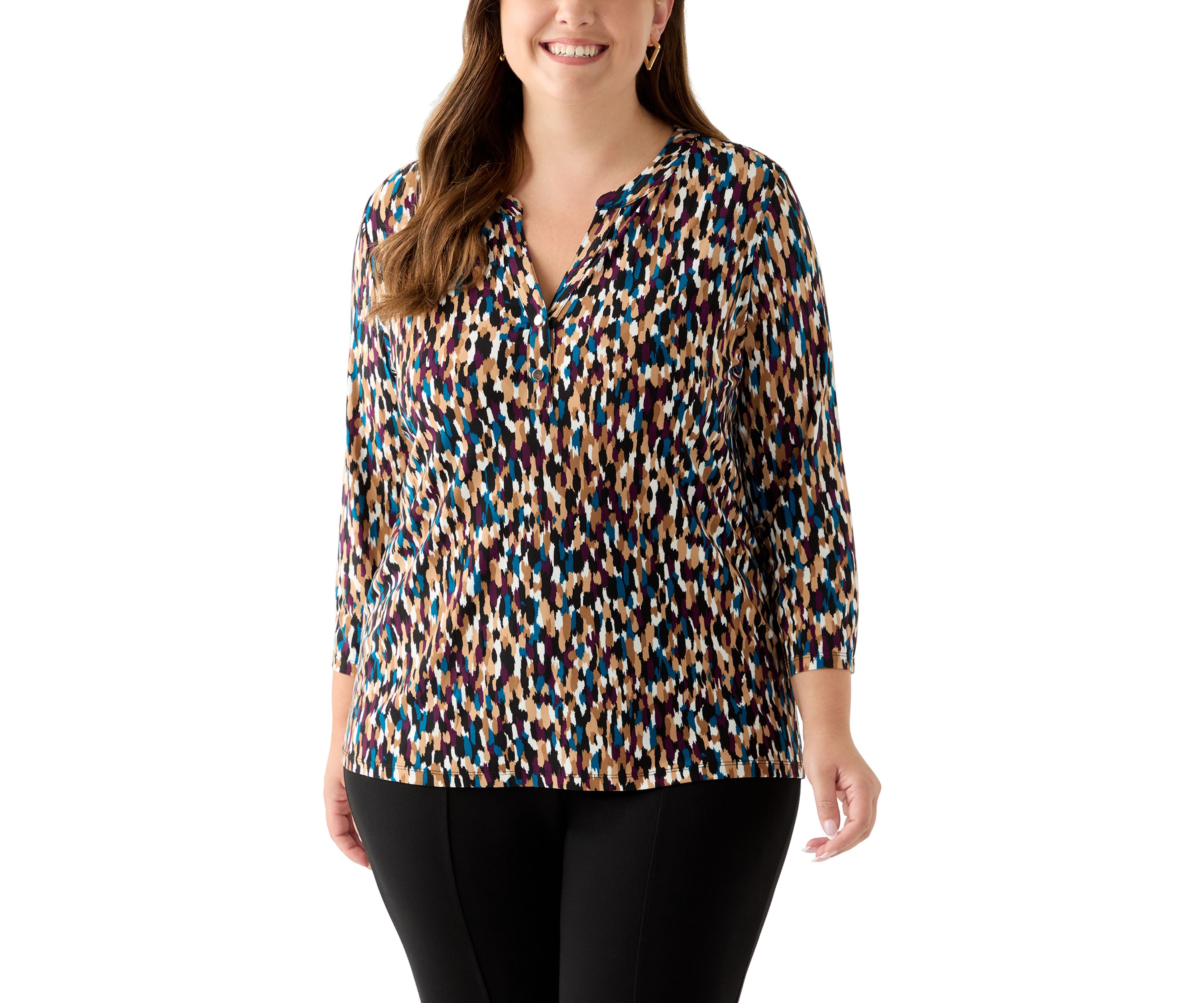 Plus Size Multi Print Top