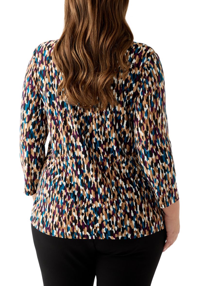 Plus Size Multi Print Top