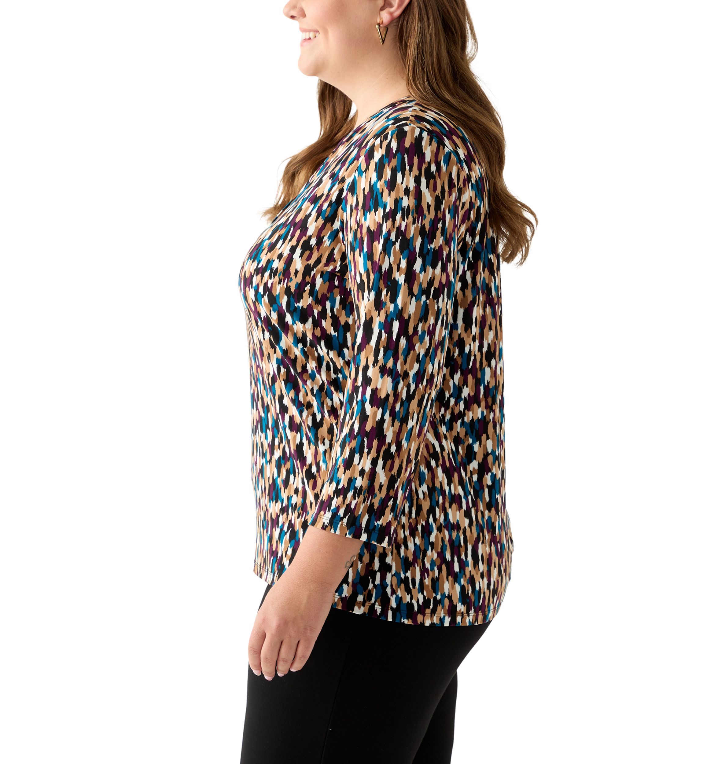 Plus Size Multi Print Top